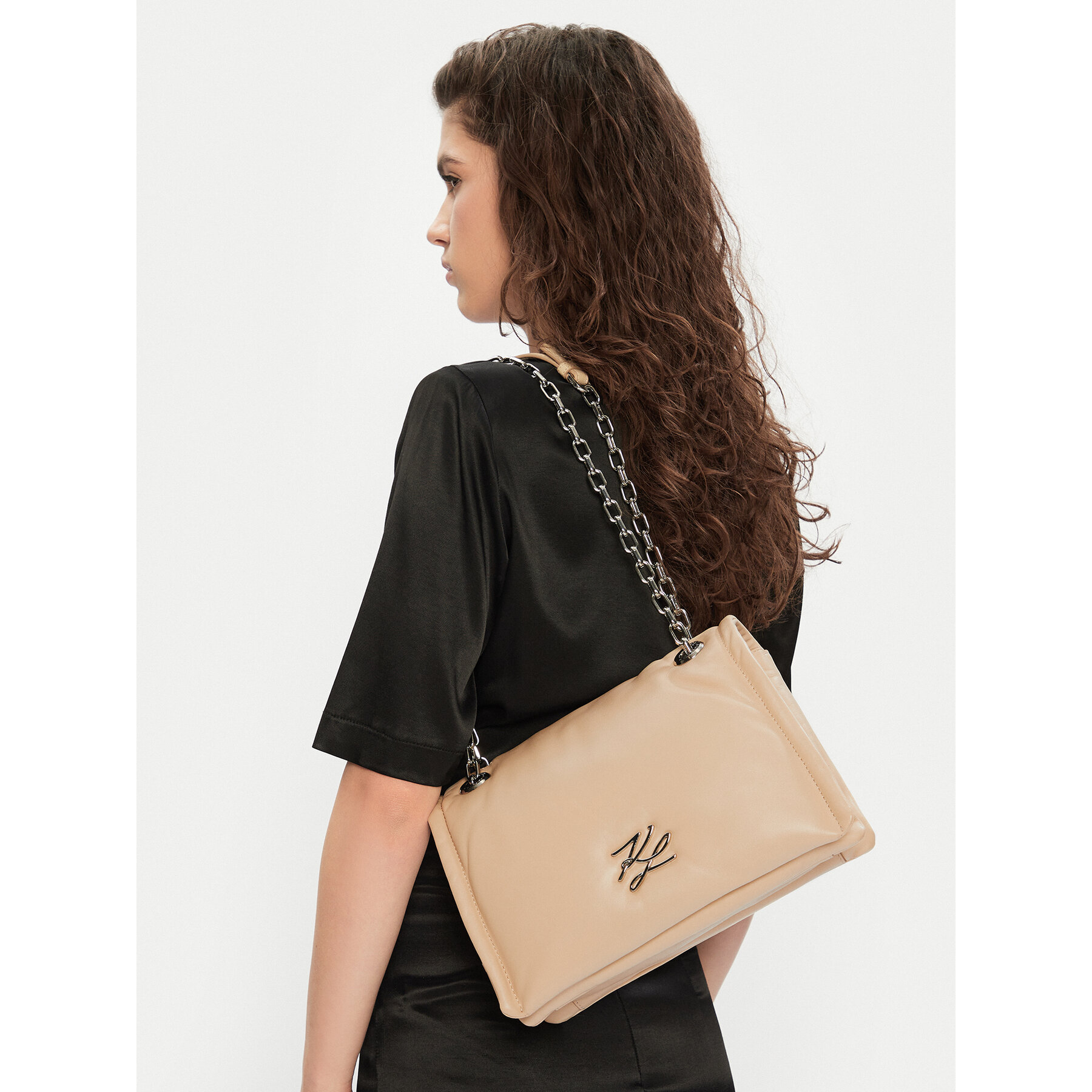 Дамска чанта KARL LAGERFELD A1W30173 Бежов