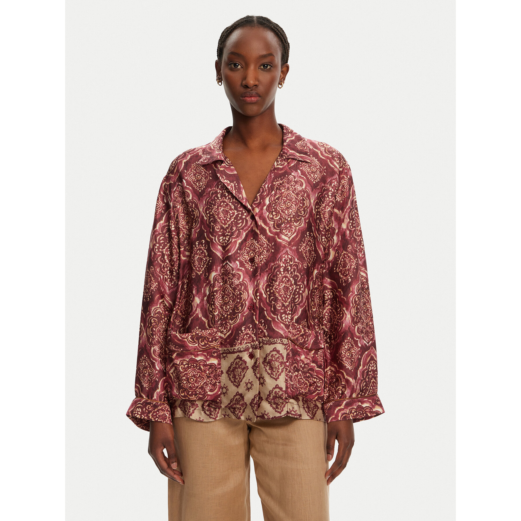 ViCOLO Hemd TD0378 Dunkelrot Relaxed Fit