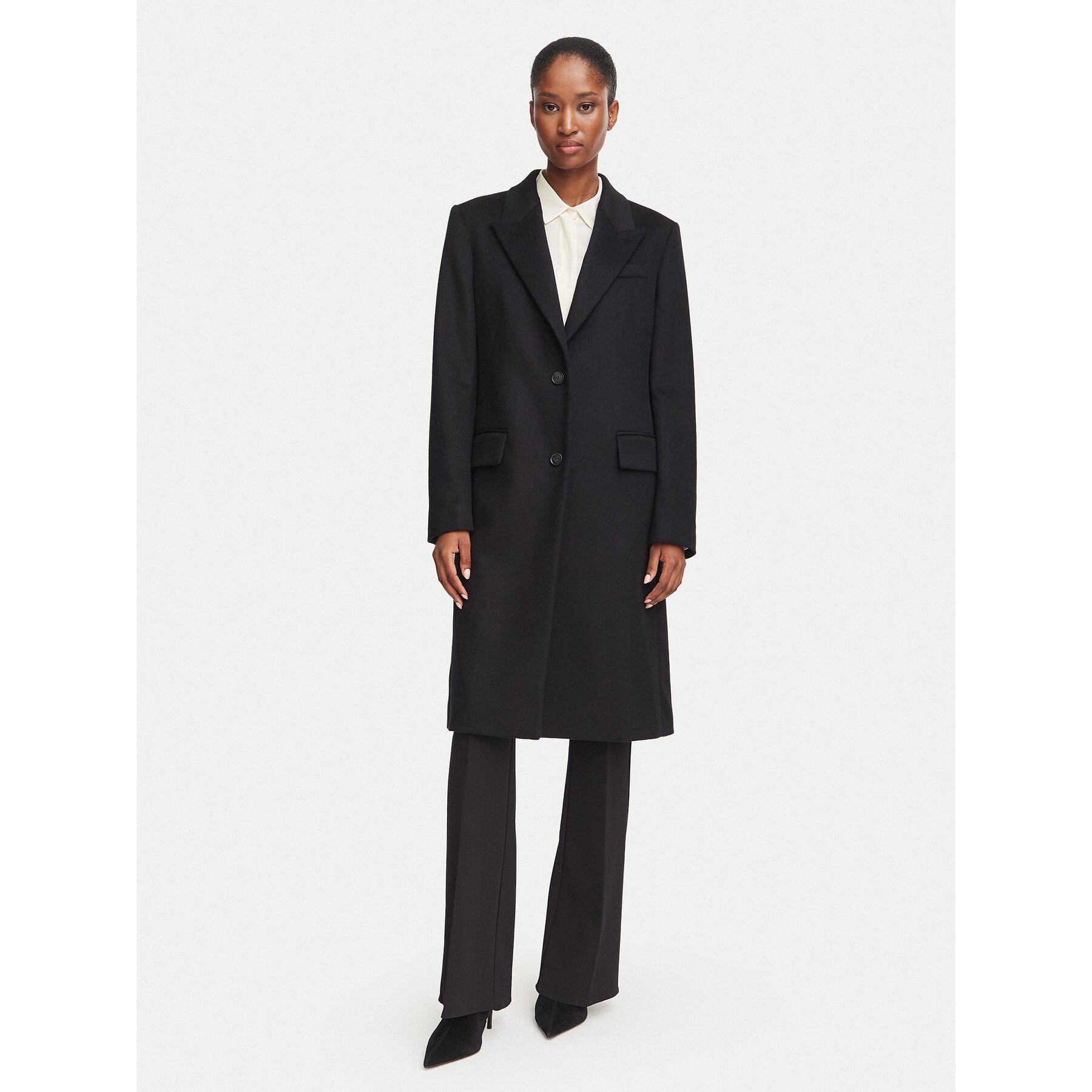BOSS Wollmantel 50574982 Schwarz Regular Fit