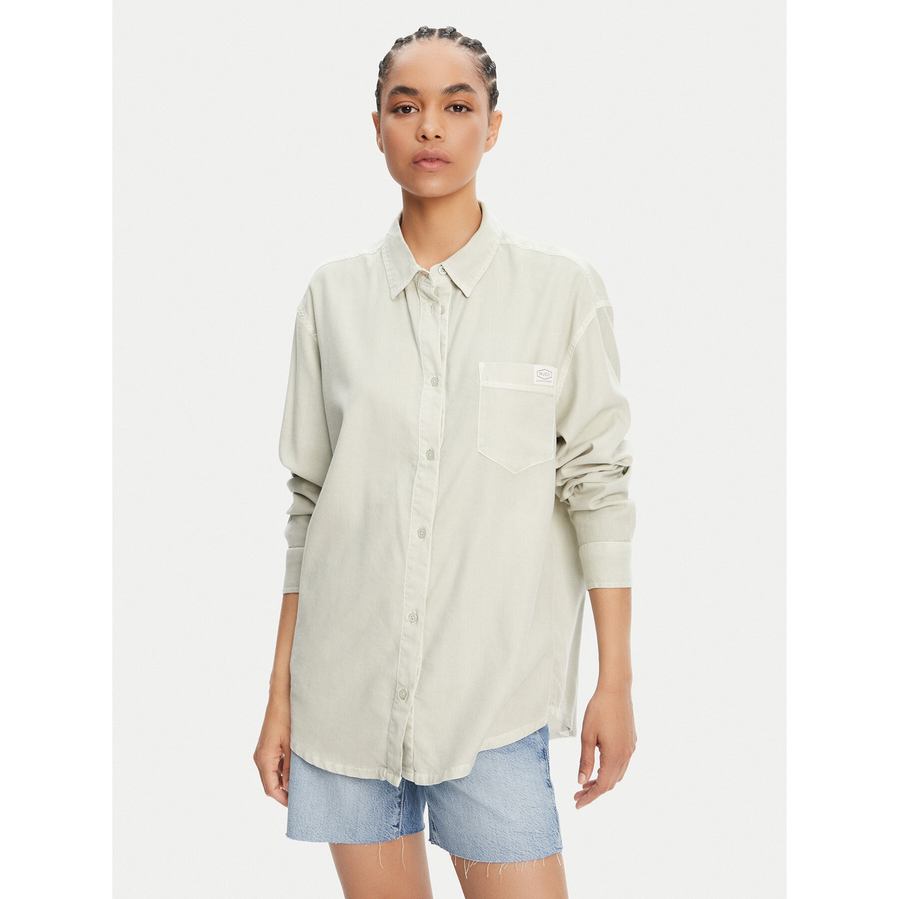 RVCA Hemd Showdown 23B051501 Grün Relaxed Fit