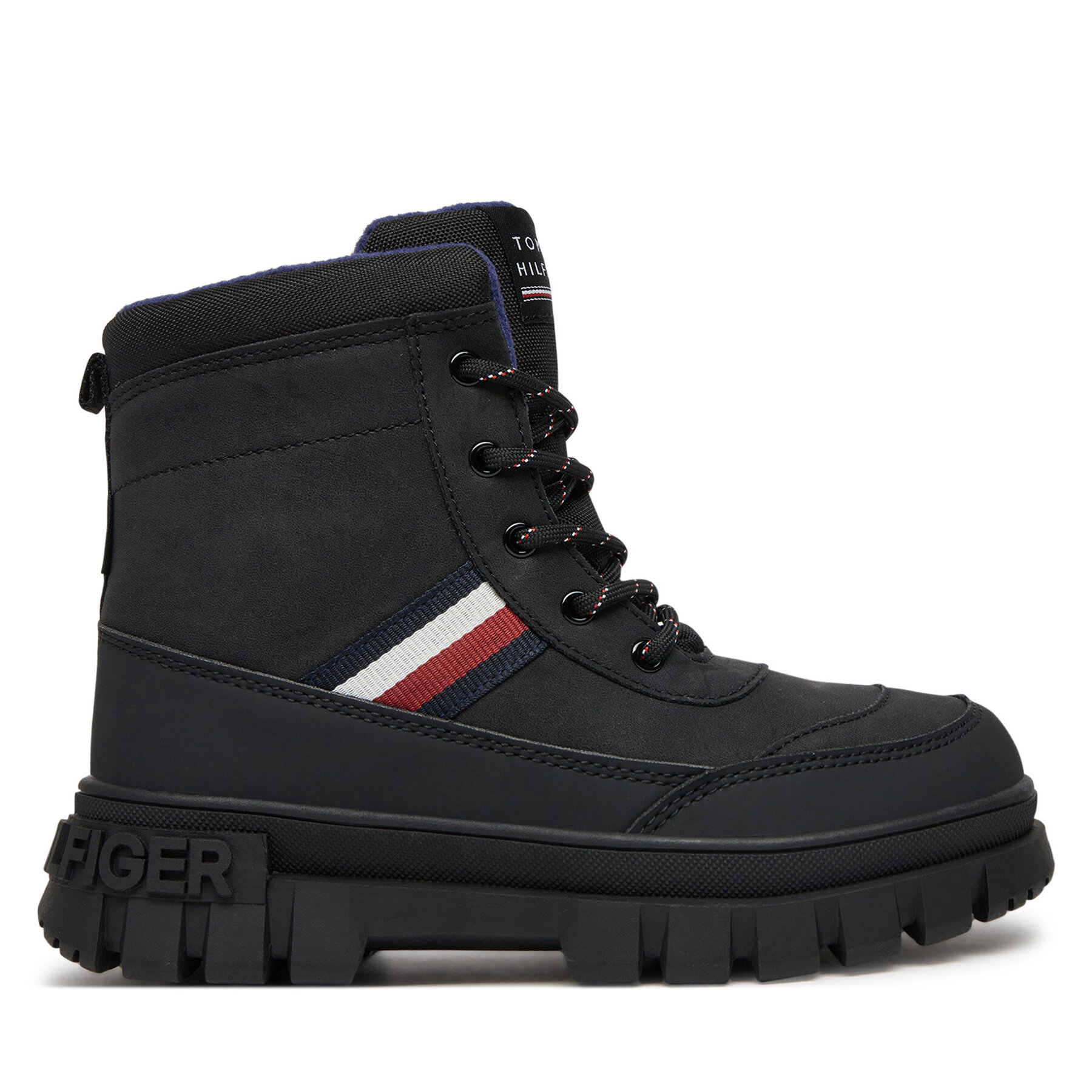 Dziecięce Trapery Tommy Hilfiger, Rozmiar 38 Czarny Stripes Fur Boot T3X5-33713-1487 S