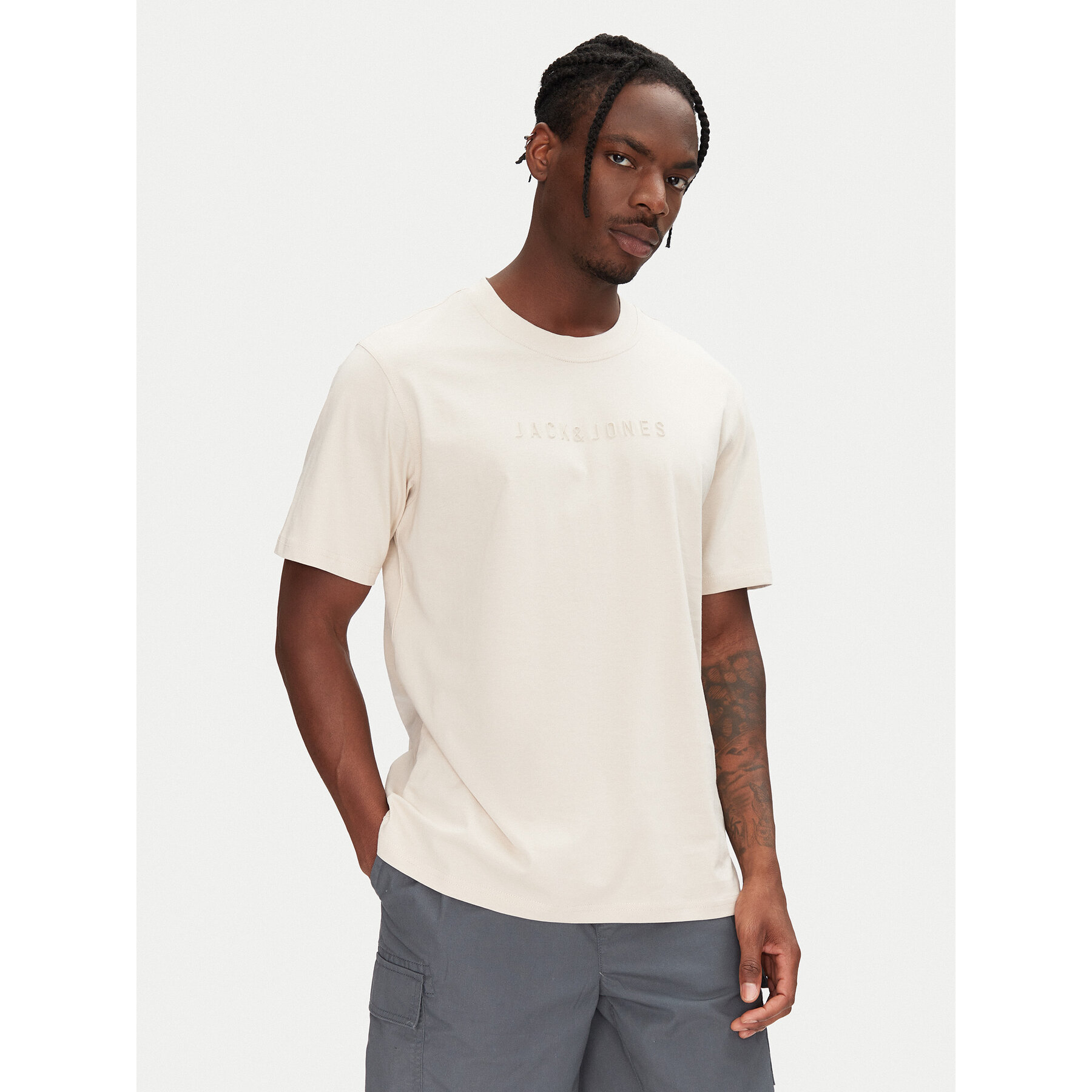 Jack & Jones T-shirt Recharge 12273070 Beige Relaxed Fit