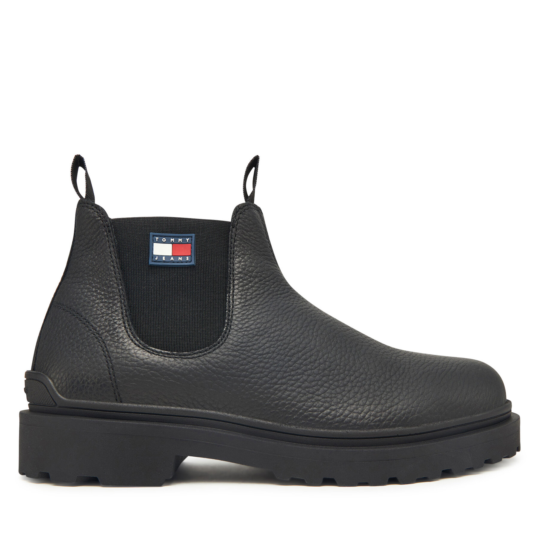 Kotníková obuv s elastickým prvkem Tommy Jeans Tjm Chelsea Leather Wl EM0EM01670 Černá