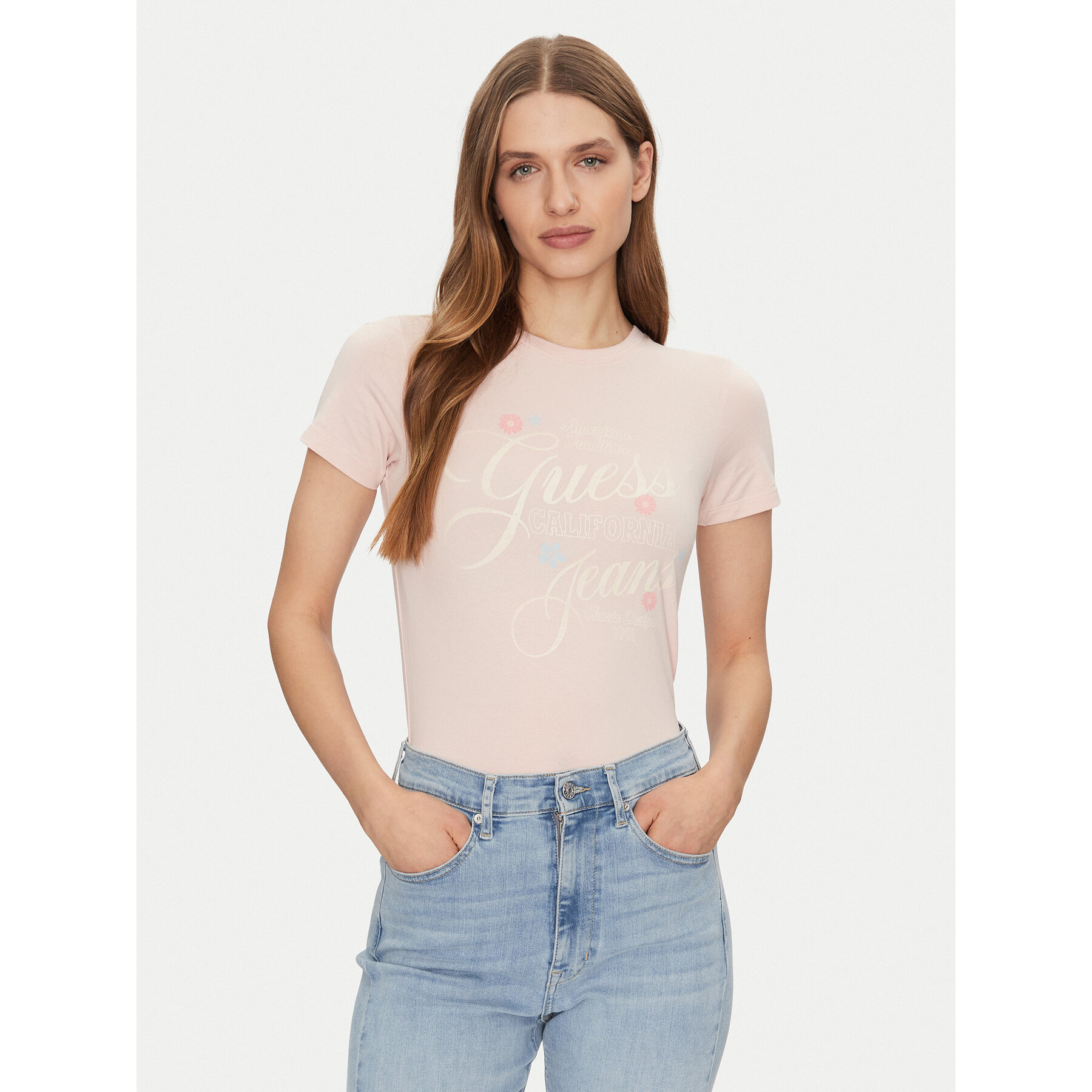 Guess Jeans Póló W5GI24 J1314 Bézs Regular Fit