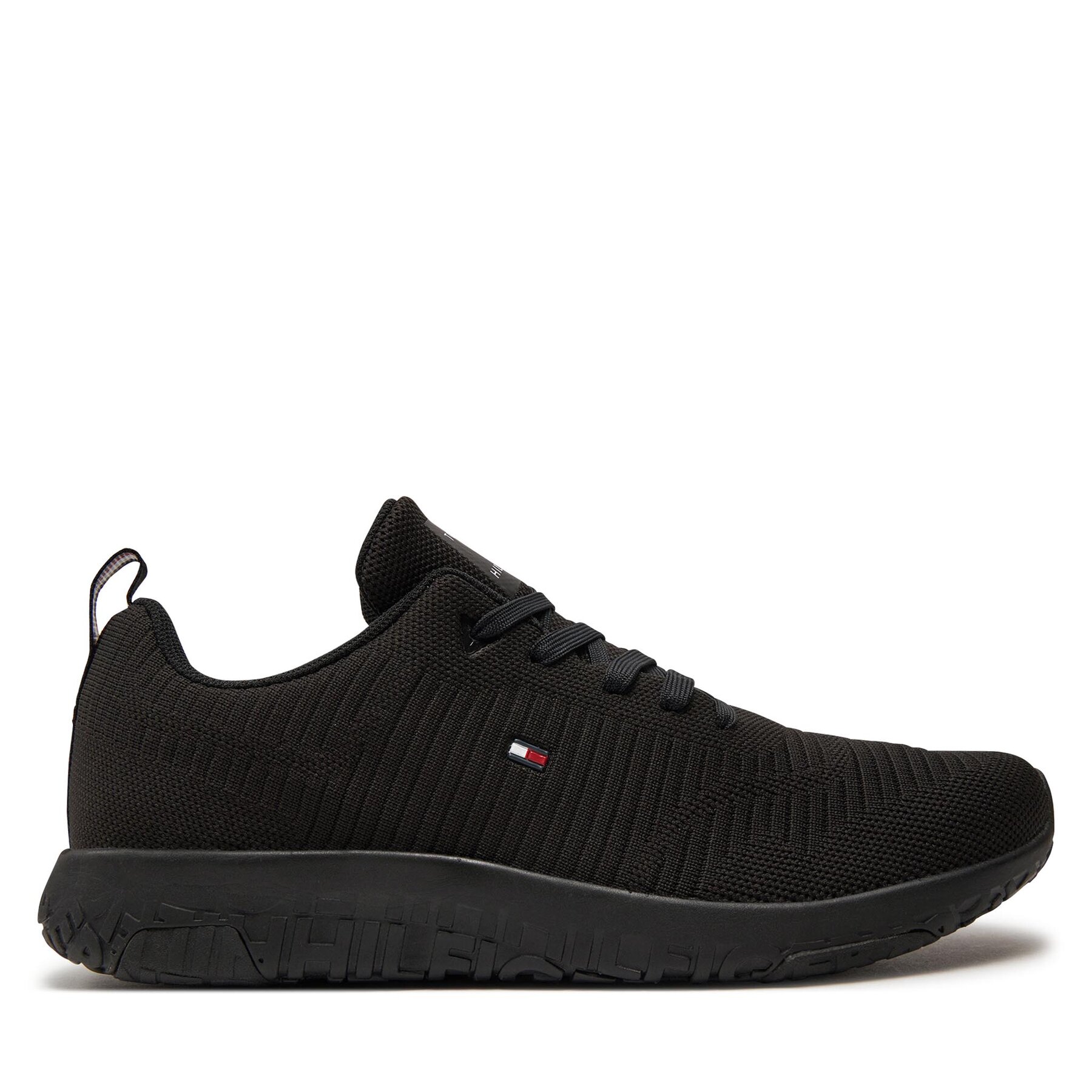 Sneakersy Tommy Hilfiger Corporate Knit Rib Runner FM0FM02838 Čierna