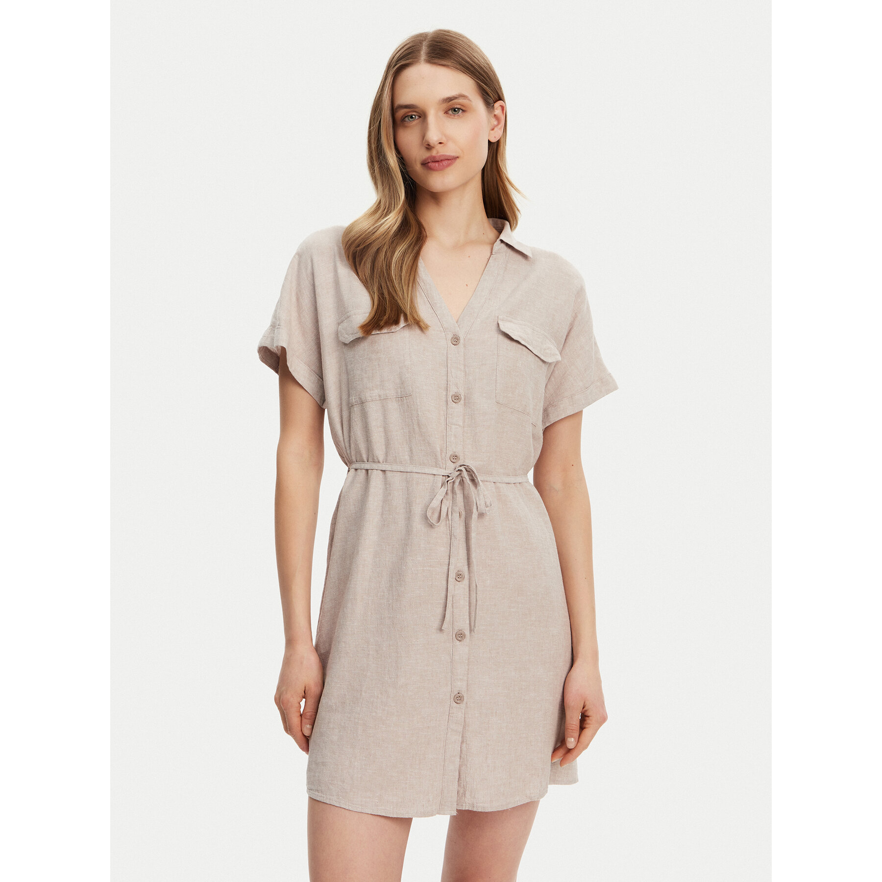 Vero Moda Sommerkleid Linn 10323027 Grau Relaxed Fit