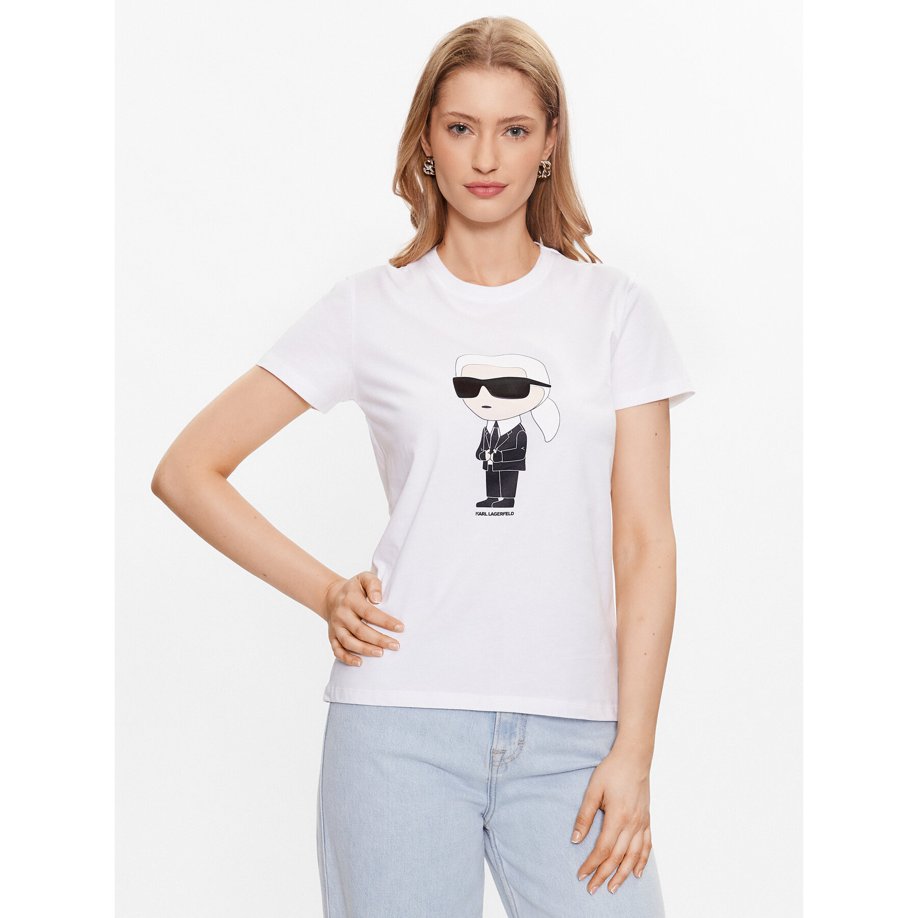 KARL LAGERFELD T-shirt Ikonik 2.0 Karl 230W1700 Bianco Regular Fit
