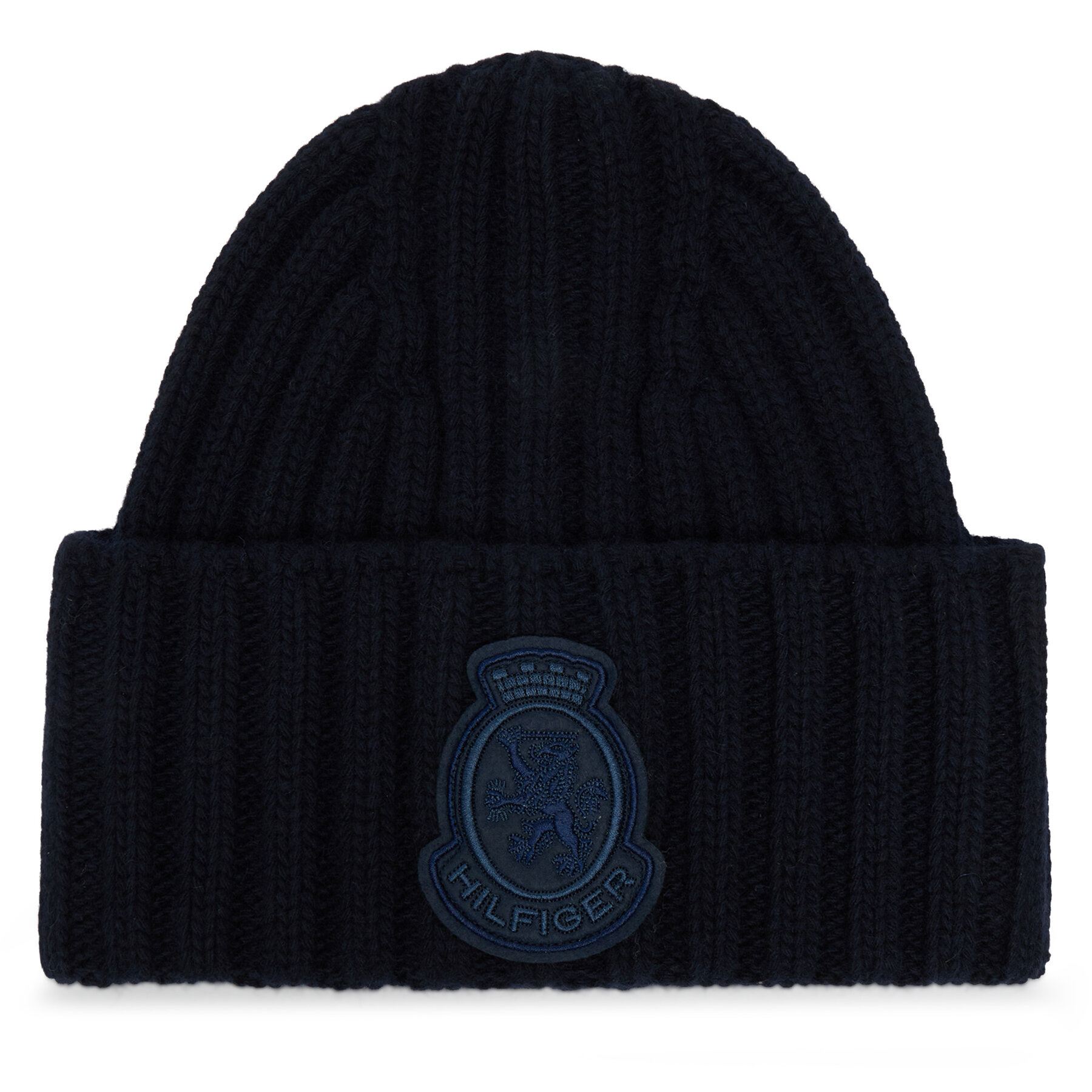 Шапка Tommy Hilfiger Th Crest Fluffy AW0AW18210 Тъмносин