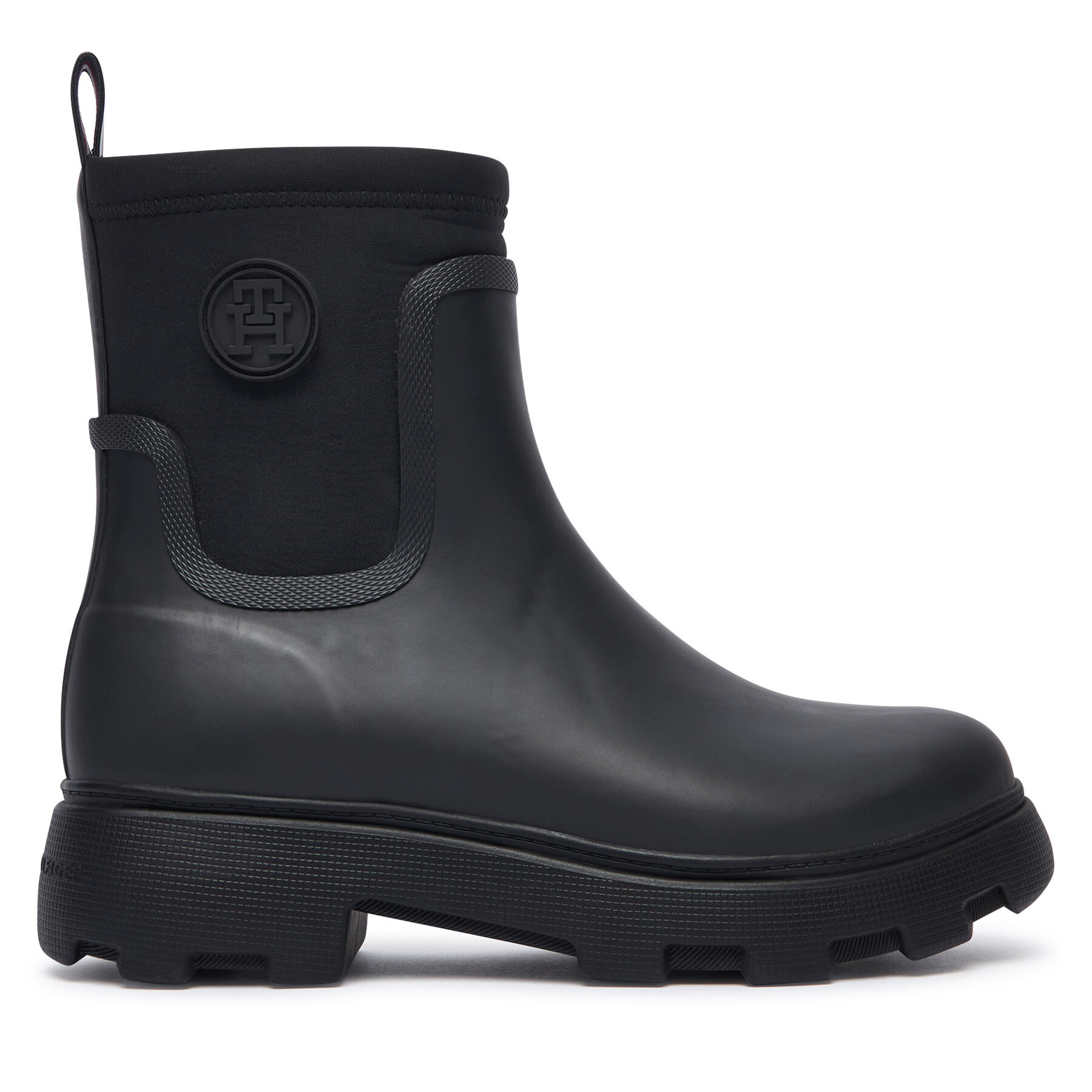 Gumene čizme Tommy Hilfiger Th Stamp Warm Ankle Rain Boot FW0FW09544 Crna