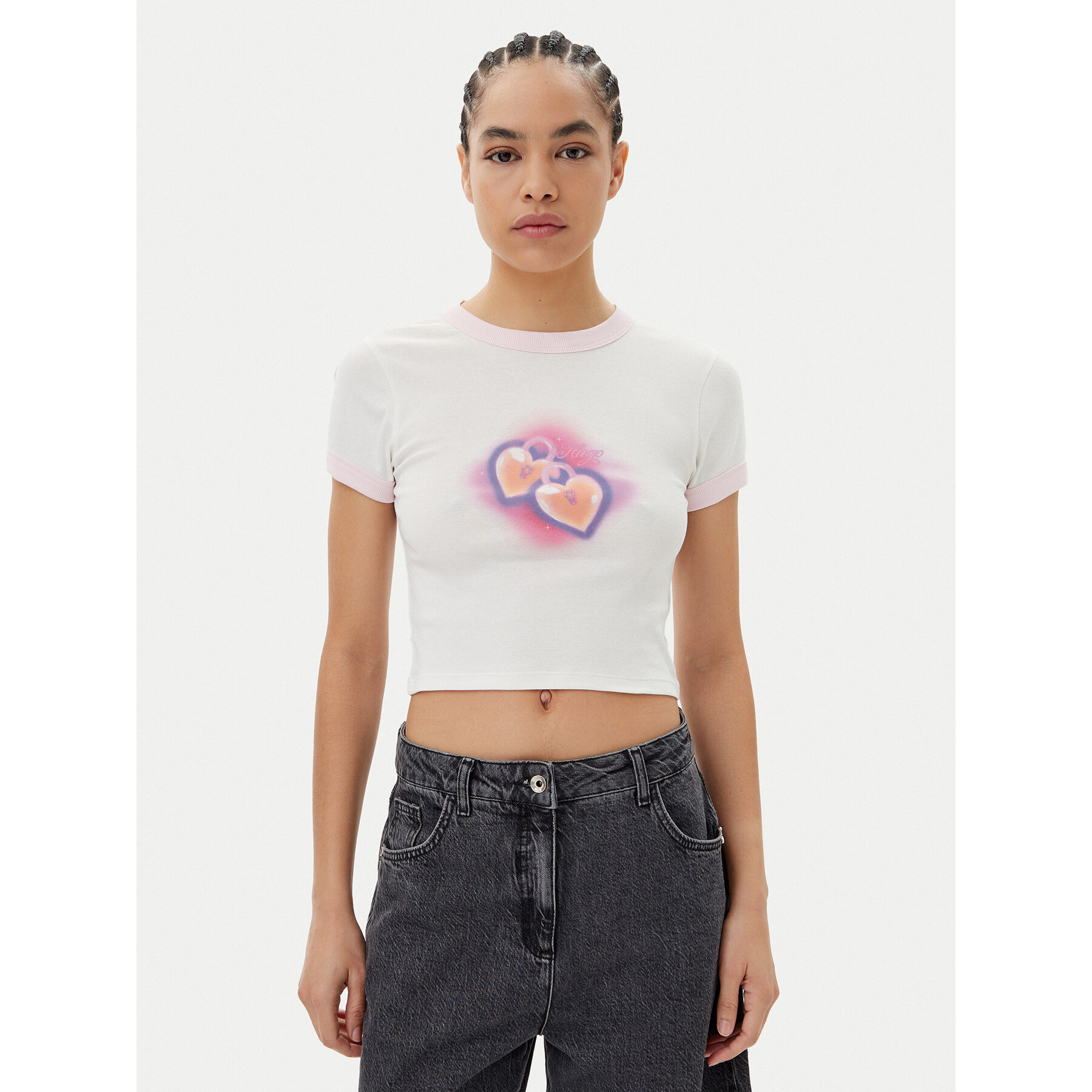 HUGO T-shirt Dalia 50537476 Bianco Slim Fit