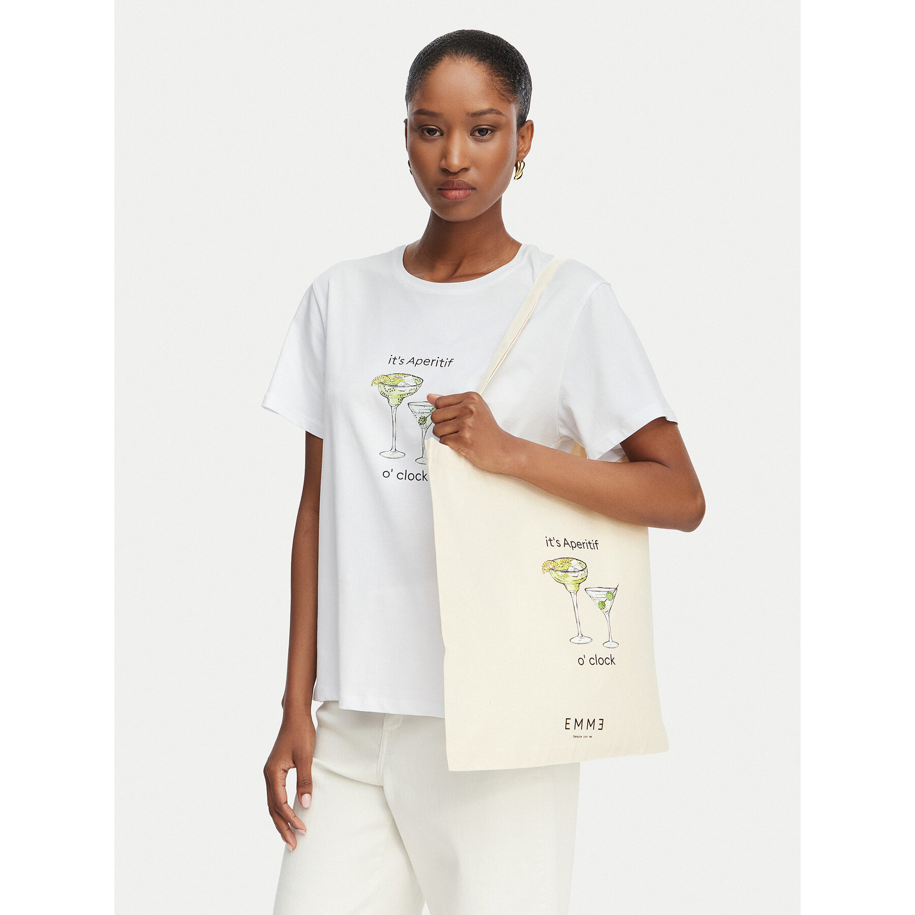 Marella T-shirt Emme by Marella Gola 2615971072 Krem Regular Fit