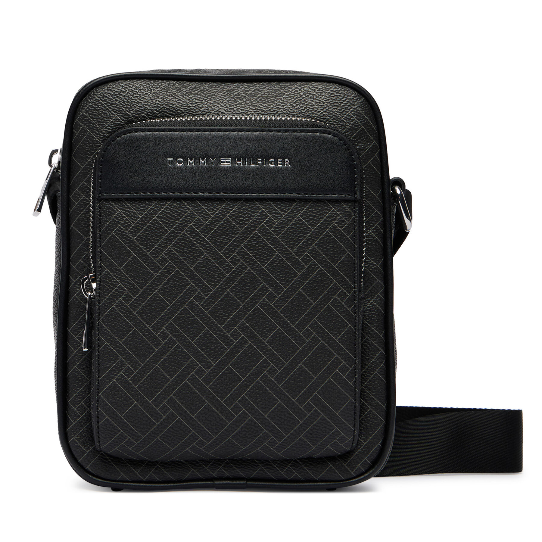 Geantă crossover Tommy Hilfiger Th Flag Monogram Mini Reporter AM0AM14138 Negru