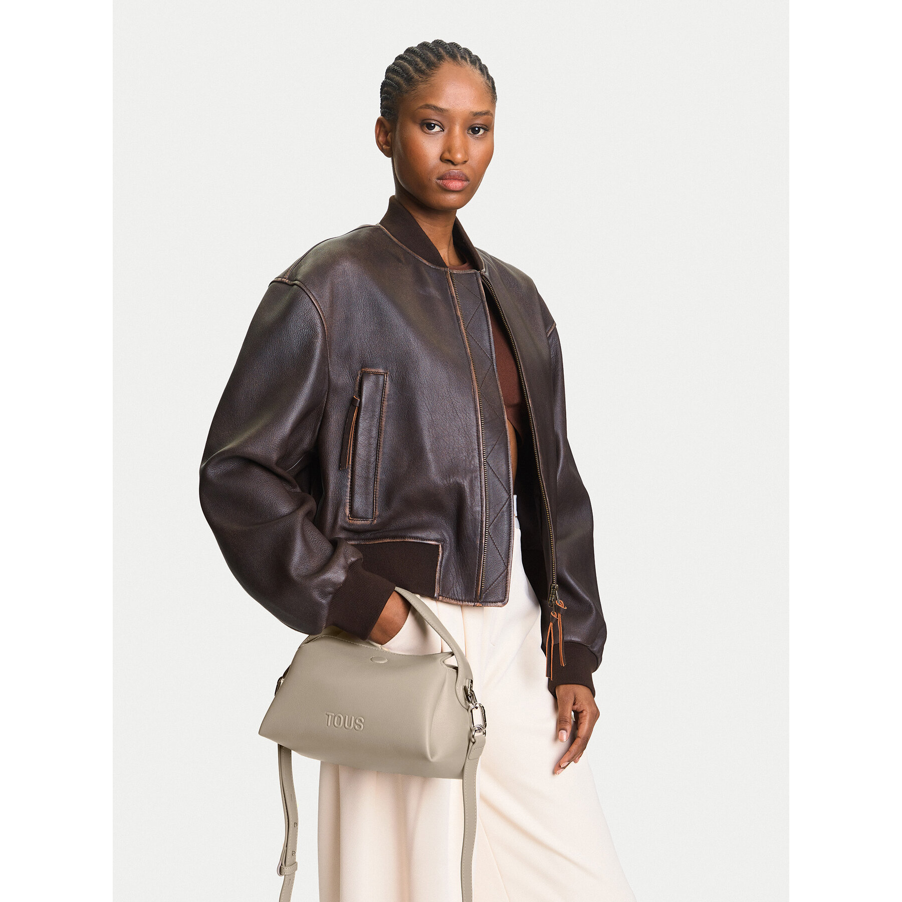 Τσάντα TOUS Bloom 2002206244 Γκρι