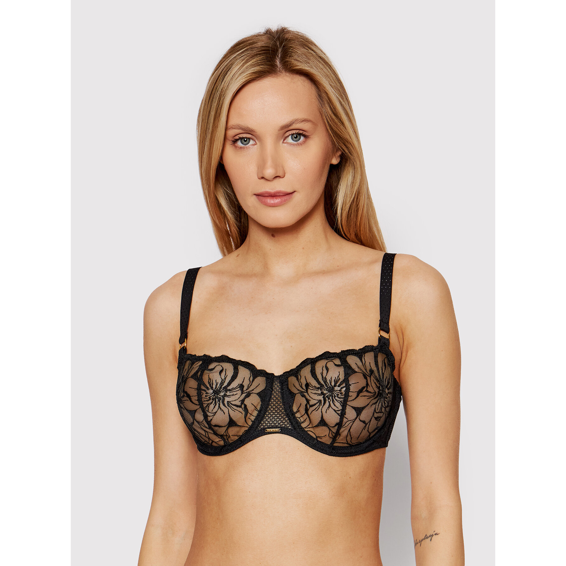 Chantelle Reggiseno Balconette Fleurs C12M50 Nero