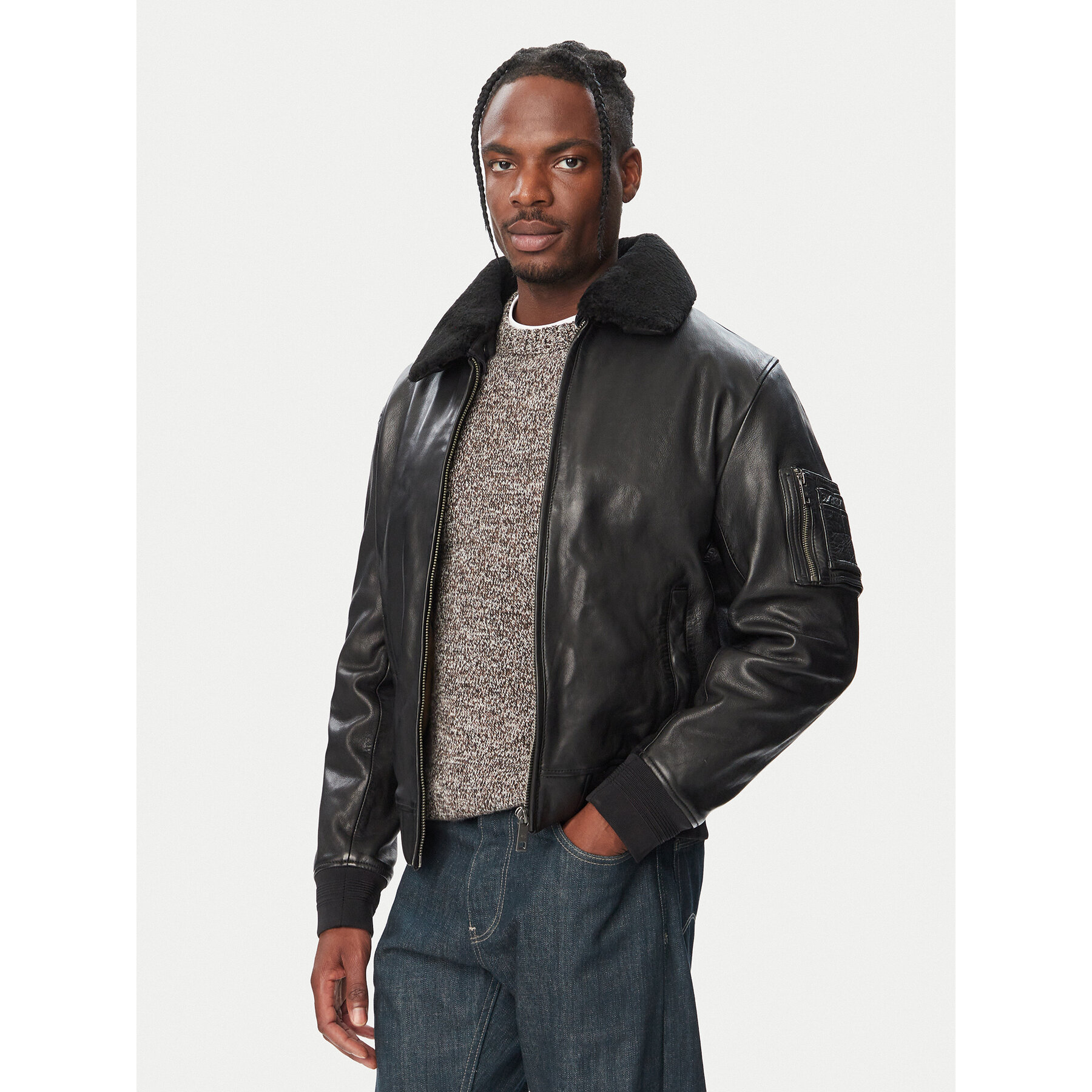Milestone Lederjacke MS Tom 631089 21070 Schwarz Regular Fit