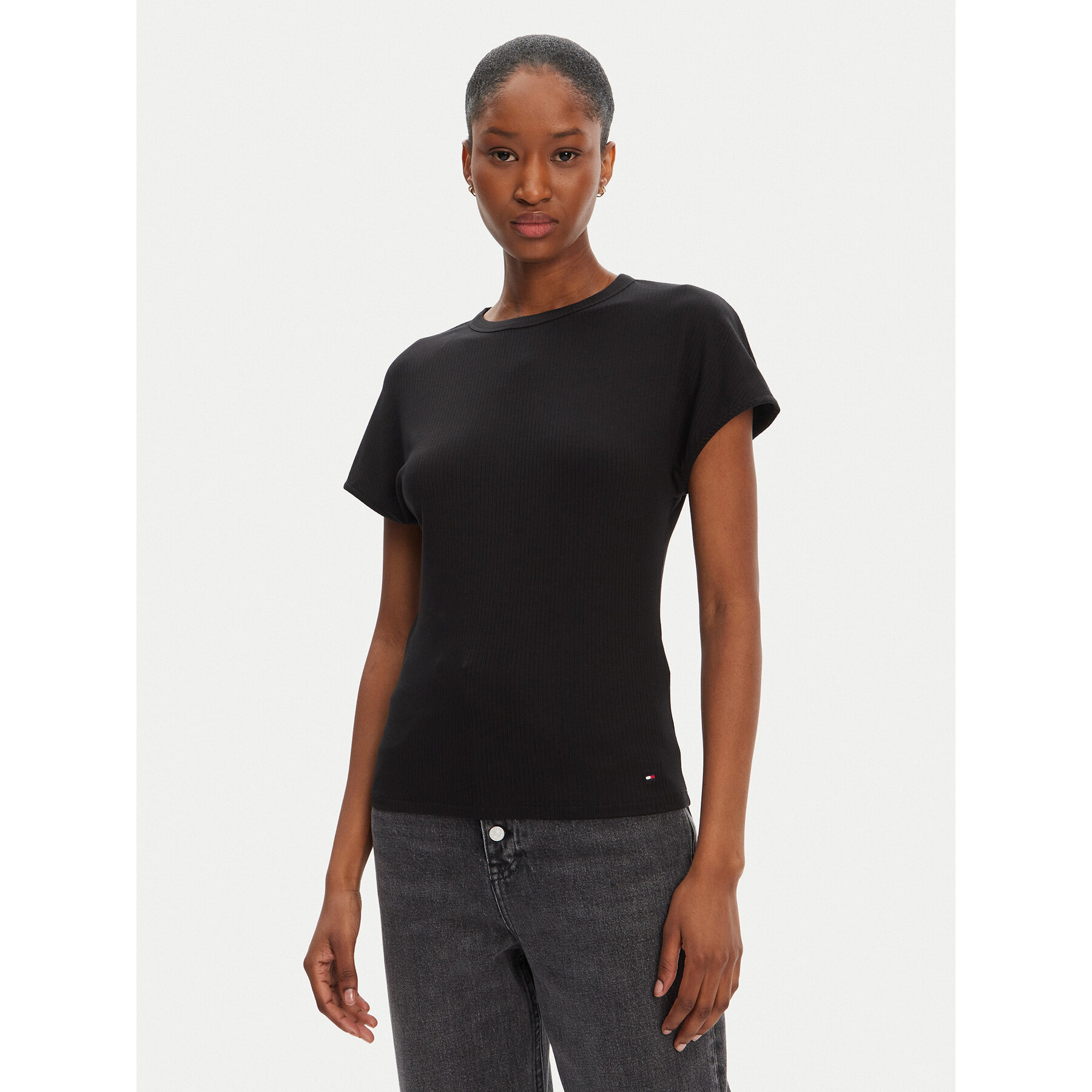 Tommy Hilfiger T-Shirt WW0WW45731 Μαύρο Slim Fit