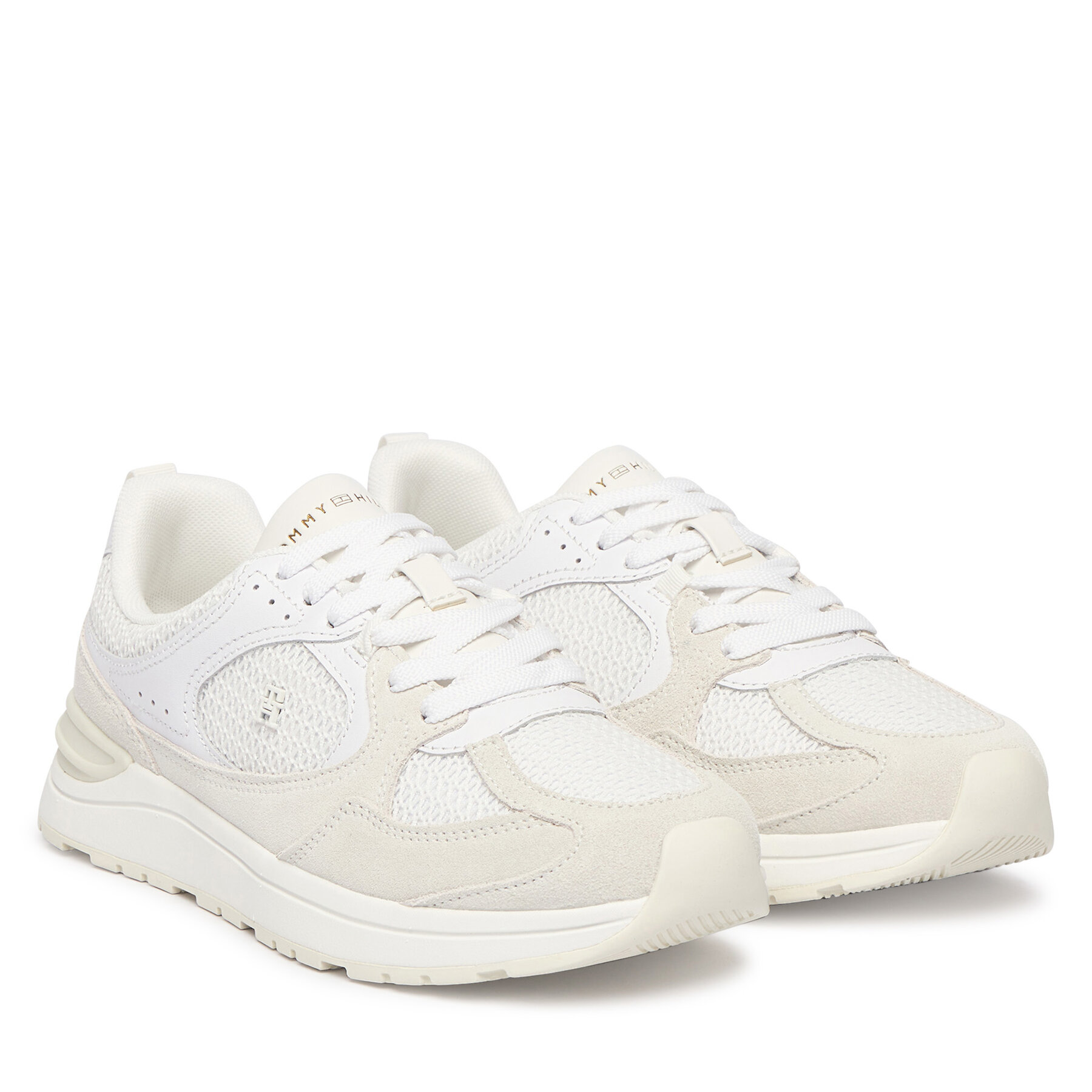 Sneakers Tommy Hilfiger Th Mix Material Runner FW0FW09306 Bianco