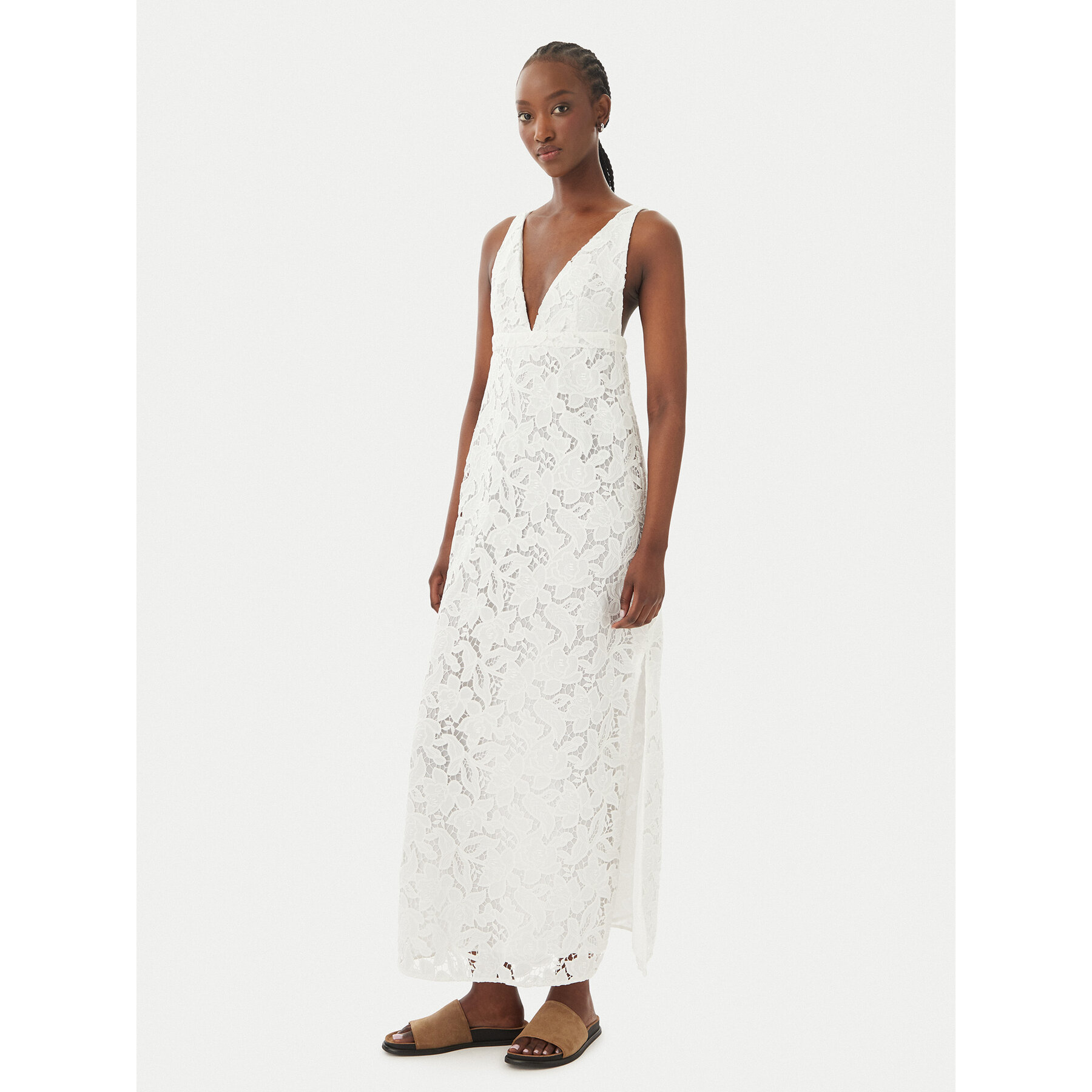 MICHAEL Michael Kors Sommerkleid MS683HIKR1 Weiß Slim Fit