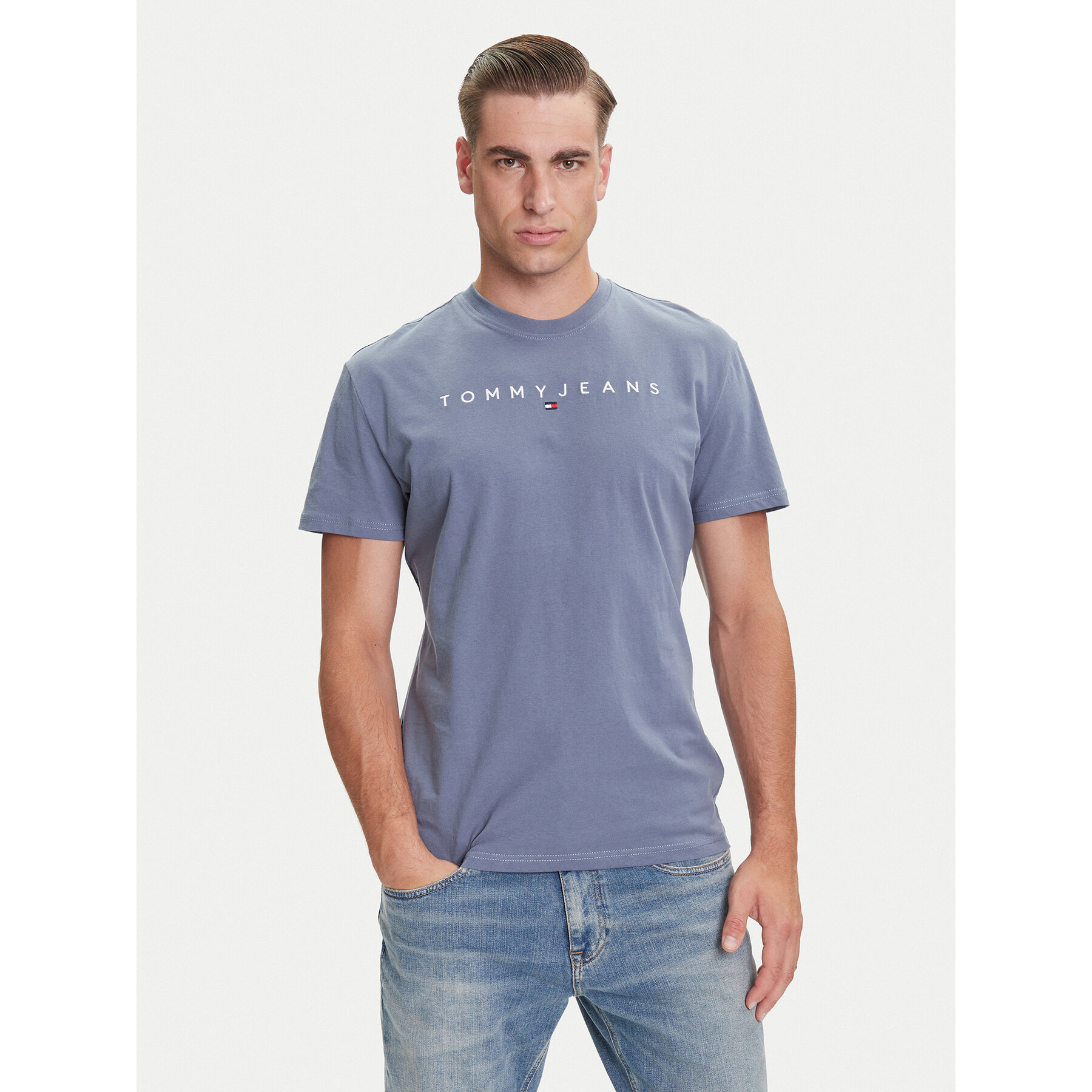 Tommy Jeans T-shirt Linear Logo DM0DM20744 Blu Regular Fit