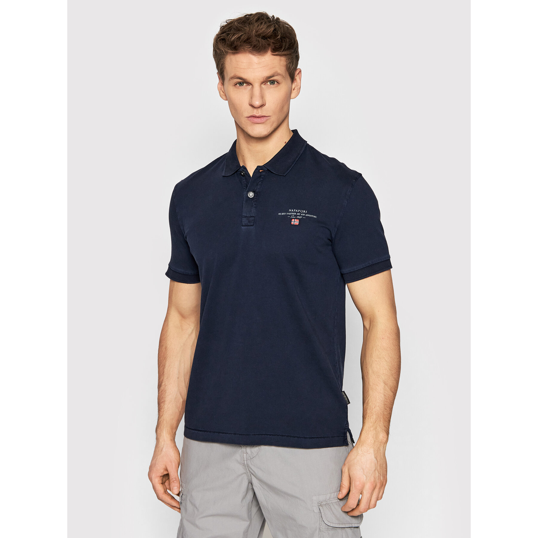 Napapijri Polo majica Elbas NP0A4GB4 Mornarsko modra Regular Fit