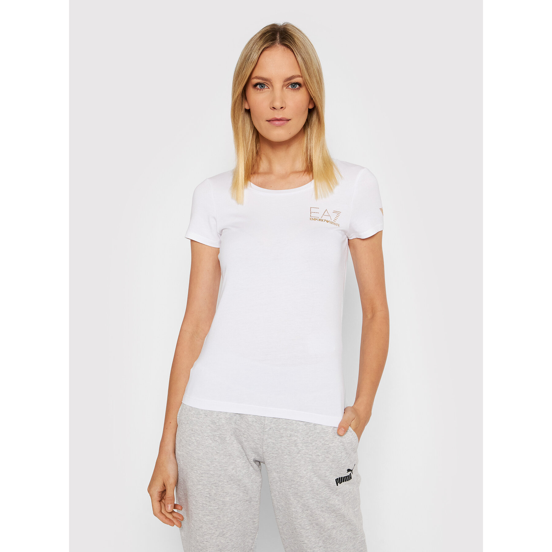 EA7 Emporio Armani T-shirt 8NTT65 TJDQZ 1100 Bijela Slim Fit