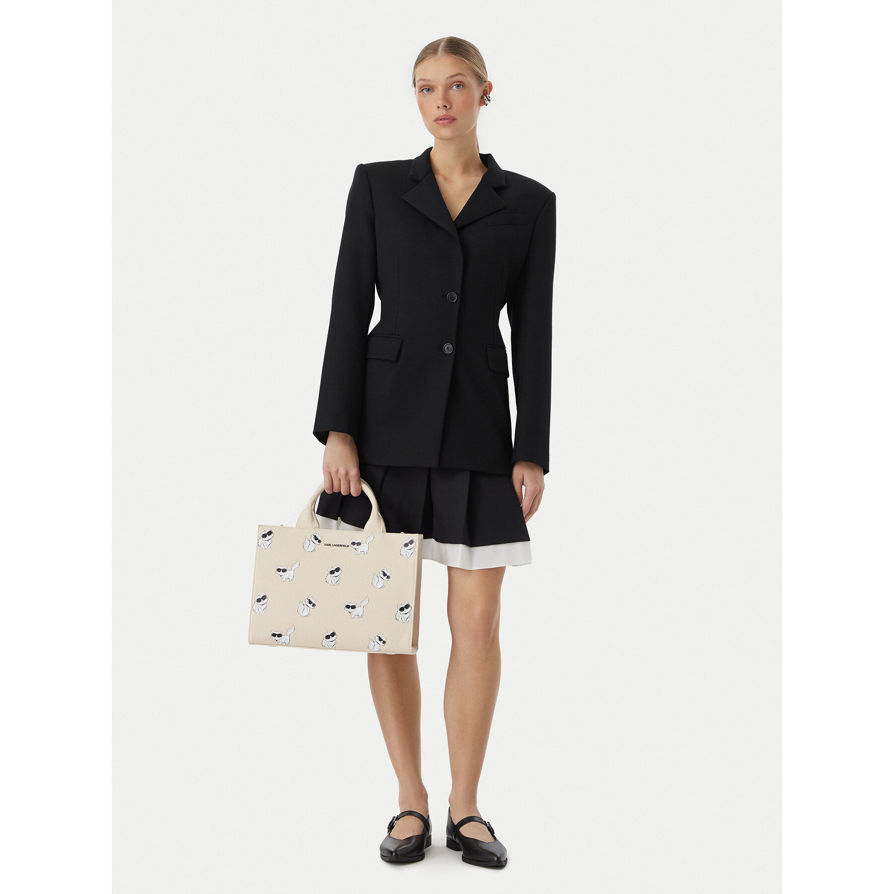 Τσάντα KARL LAGERFELD B3W50064 Κρεμ