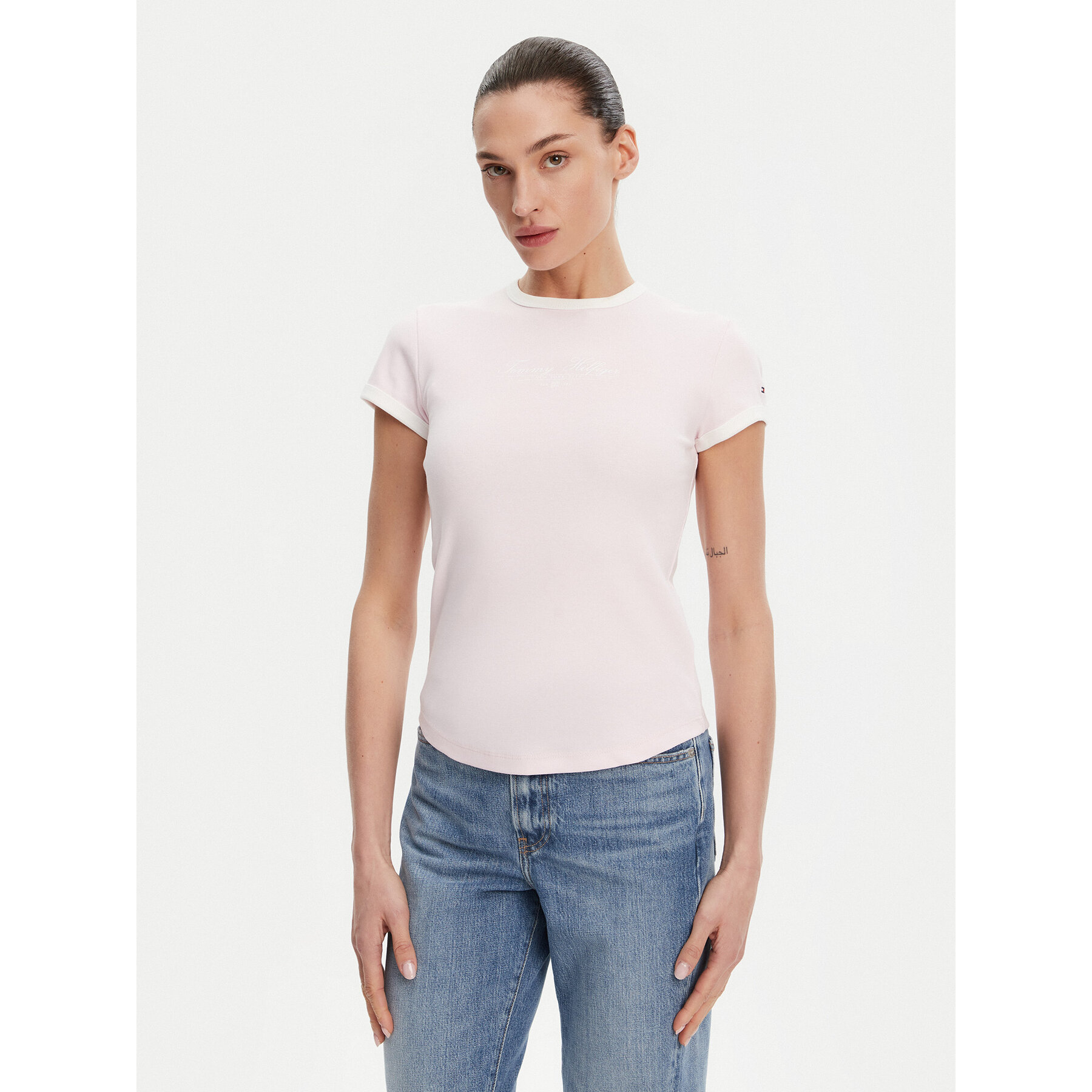 Tommy Hilfiger T-Shirt WW0WW44581 Ροζ Slim Fit
