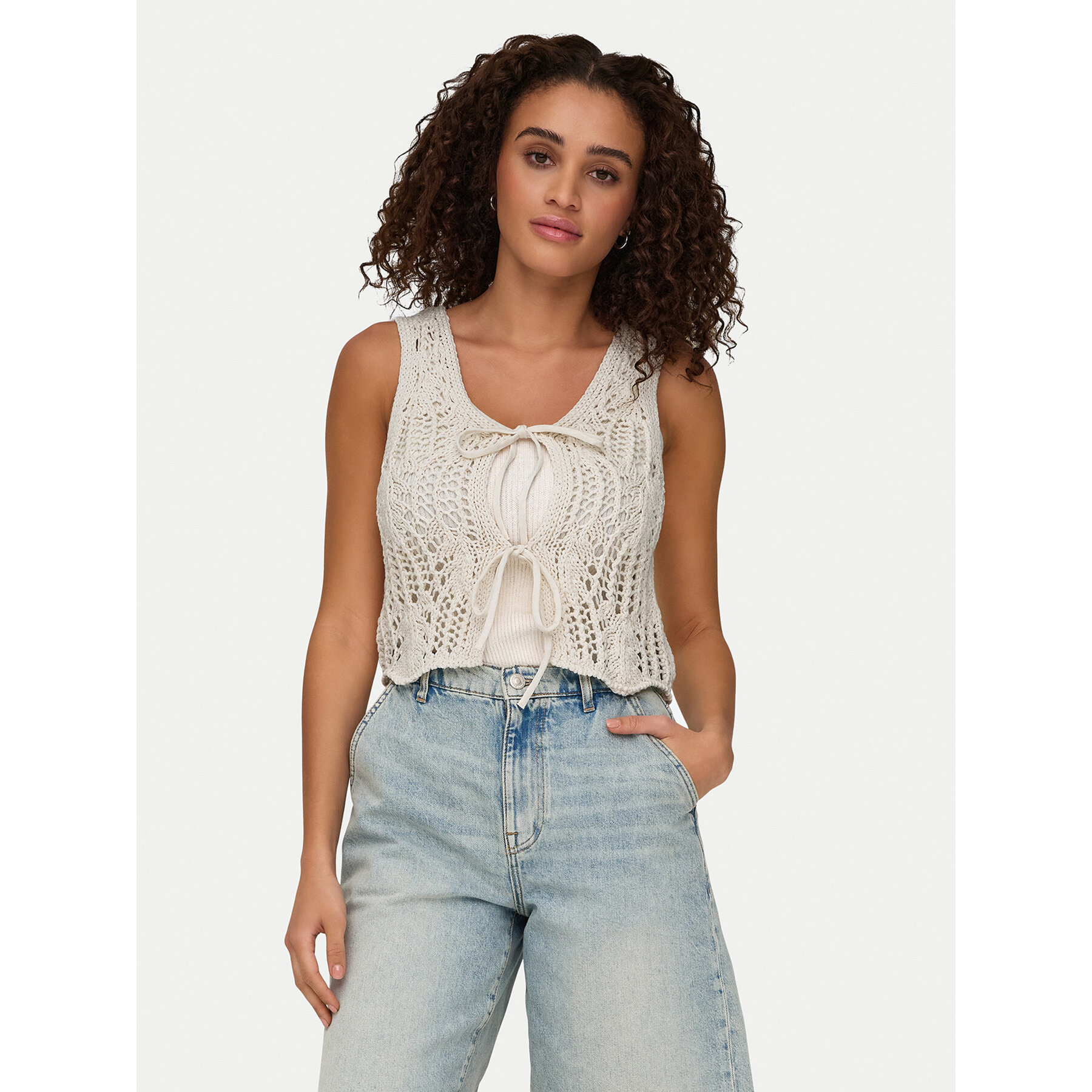 ONLY ONLY Τοπ Lizzy 15343882 Μπεζ Regular Fit