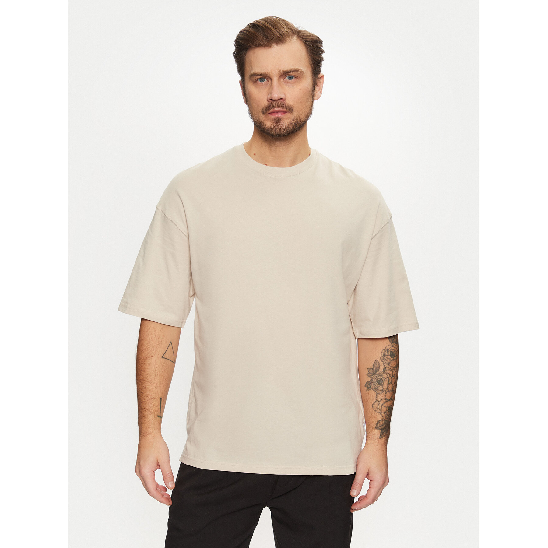 Jack & Jones T-shirt Charge 12259975 Beige Oversize