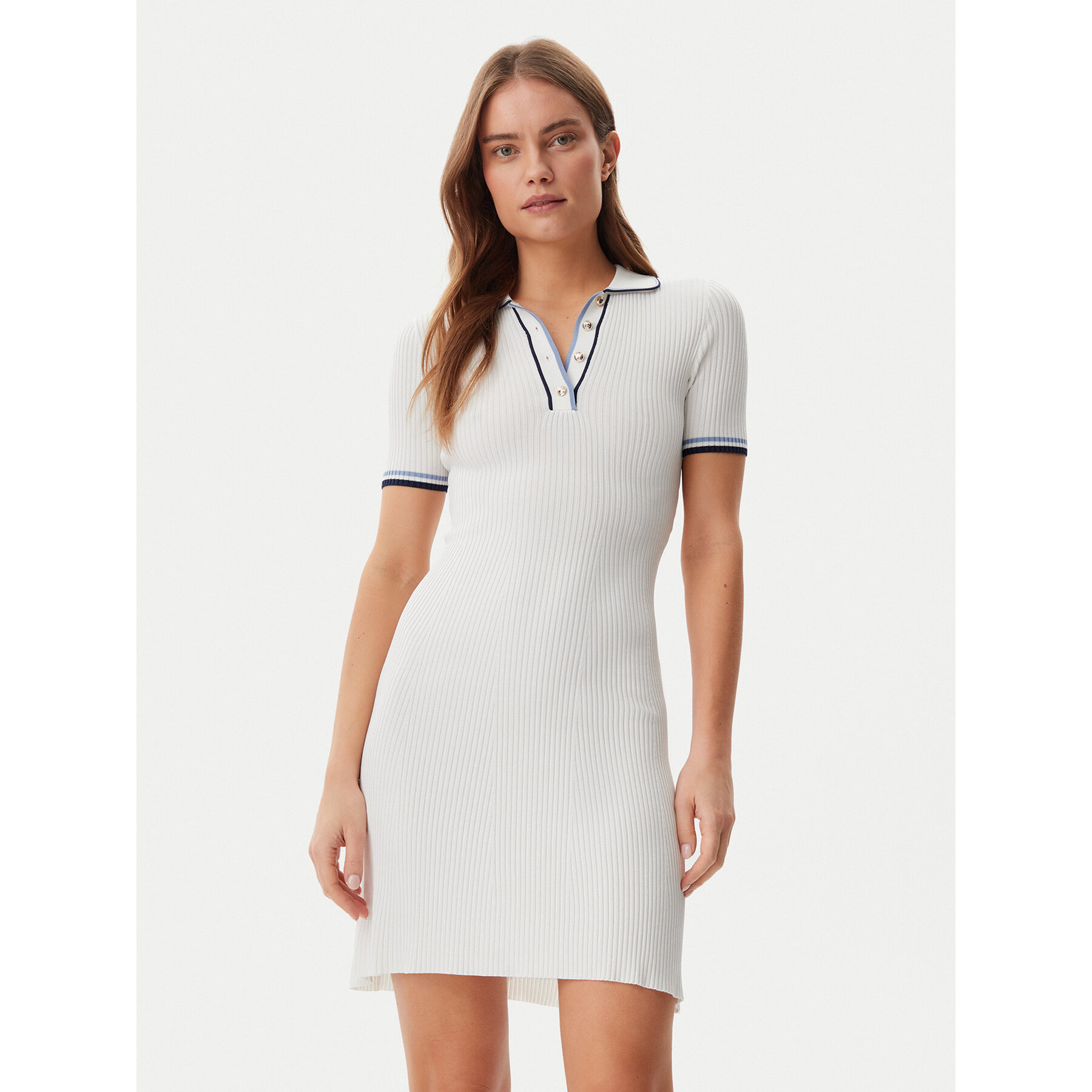 Guess Strickkleid W5GK84Z3L10 Weiß Regular Fit
