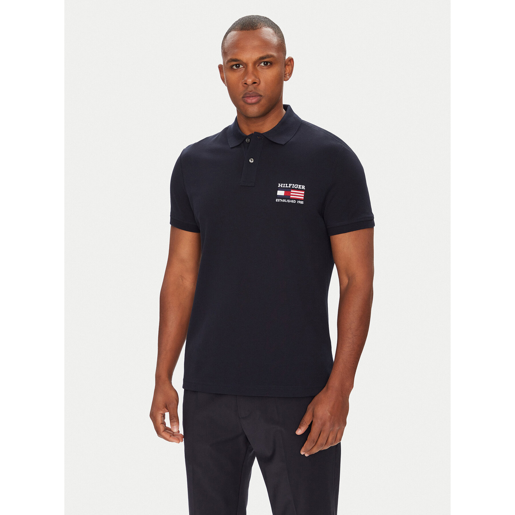 Tommy Hilfiger Pólóing Flag MW0MW39836 Sötétkék Regular Fit