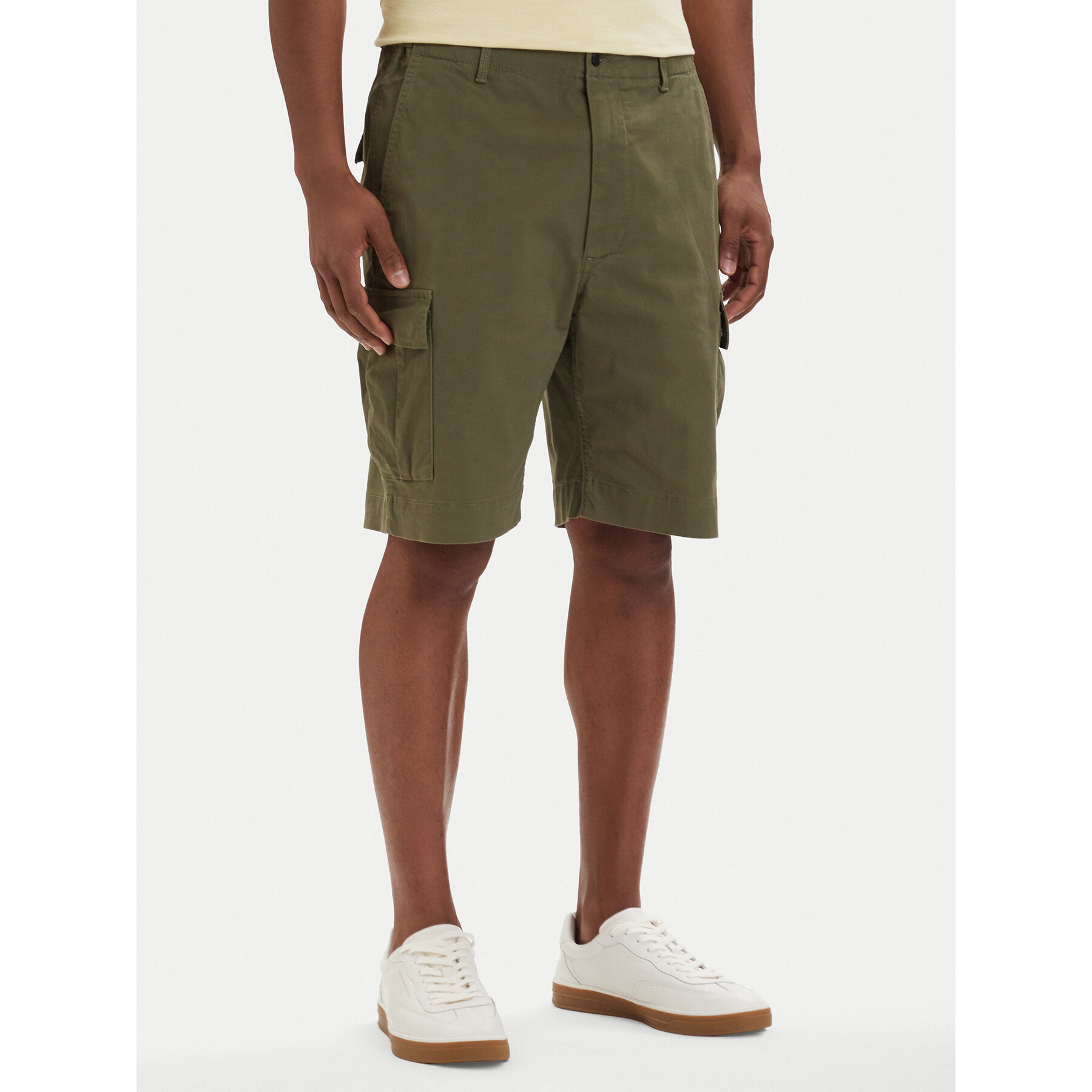Tommy Hilfiger Stoffshorts Twill Cargo MW0MW42350 Khakifarben Relaxed Fit