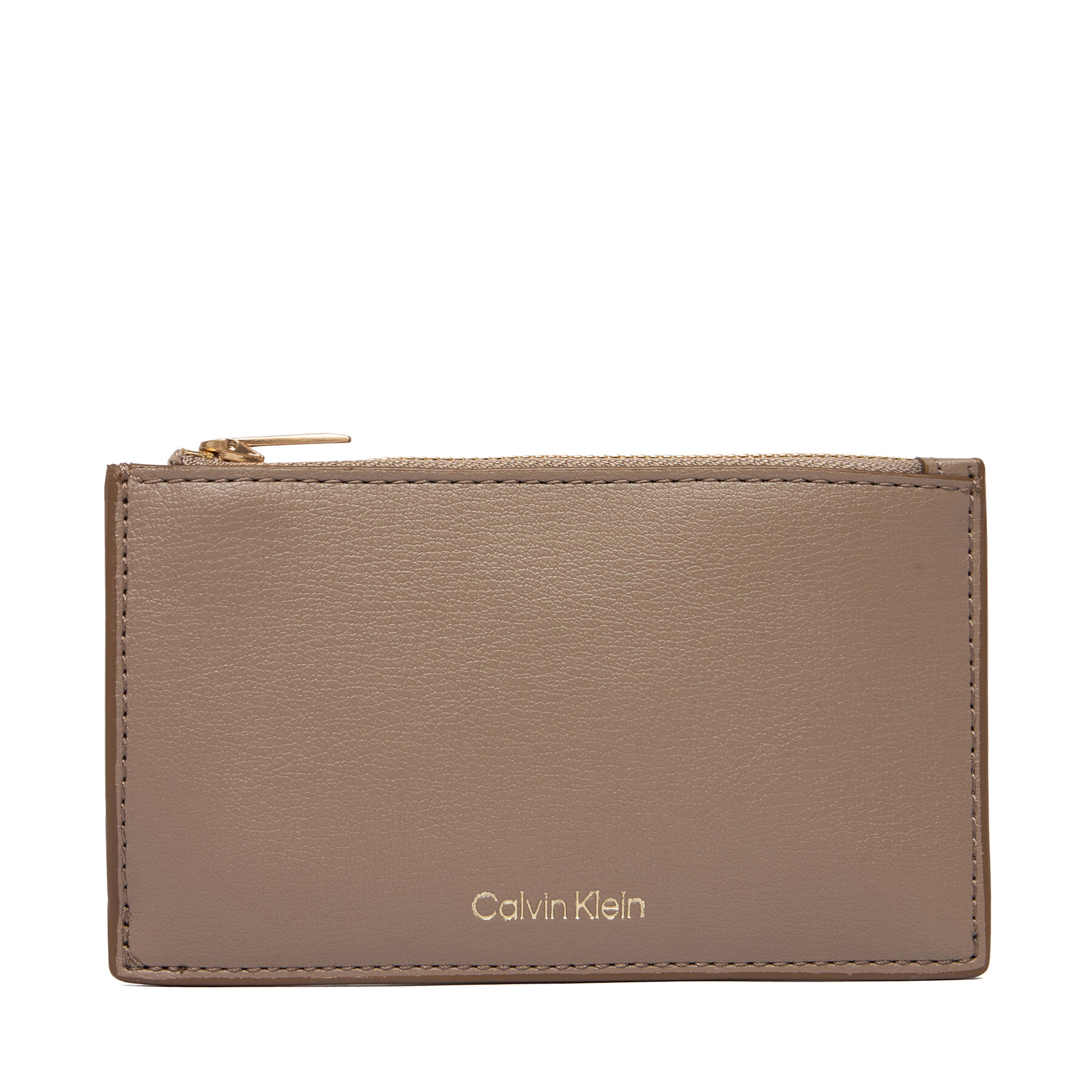 Portofel Calvin Klein Foil Logo Top Zip Cardcase LV04F1090G Bej