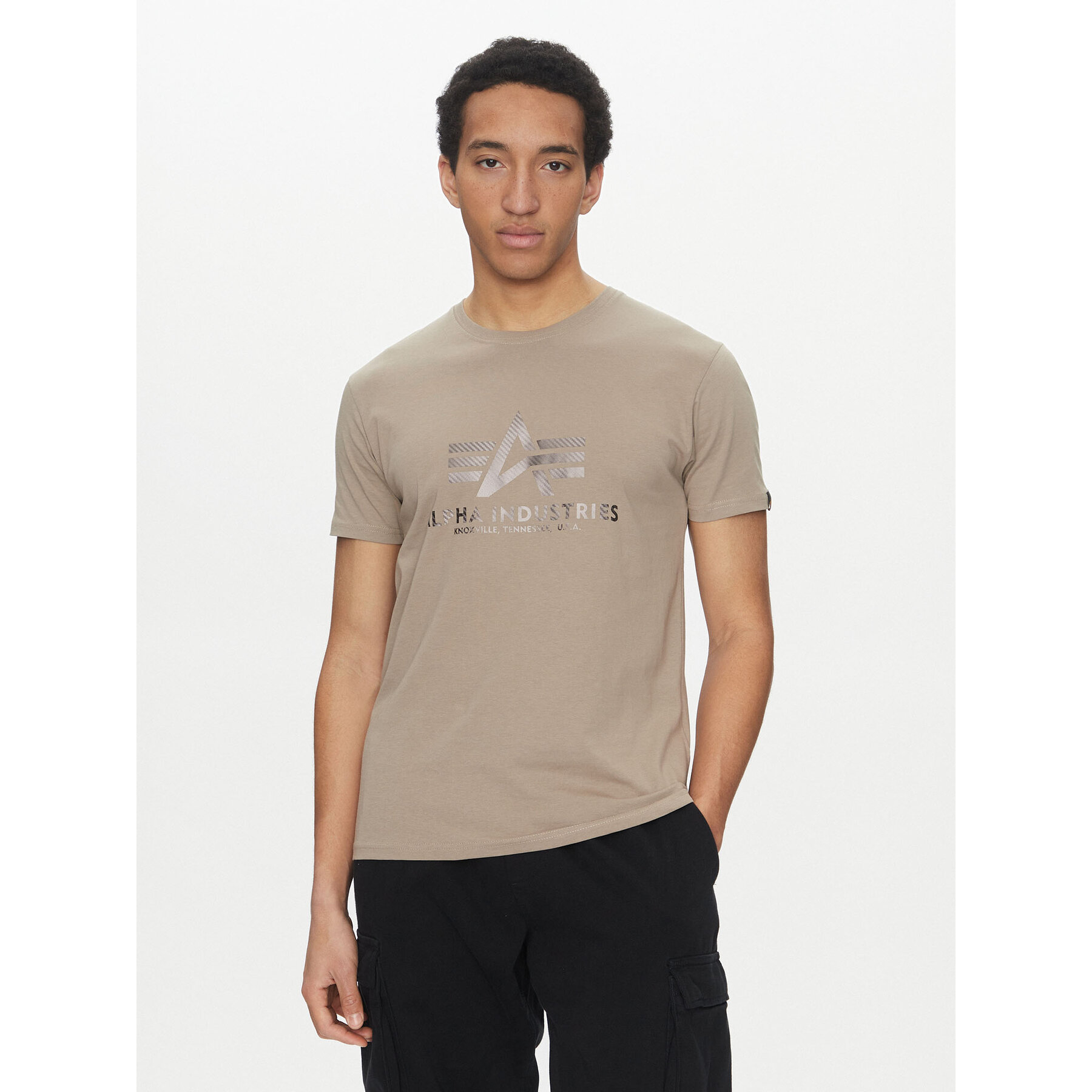 Alpha Industries Póló Basic 100501 Bézs Regular Fit