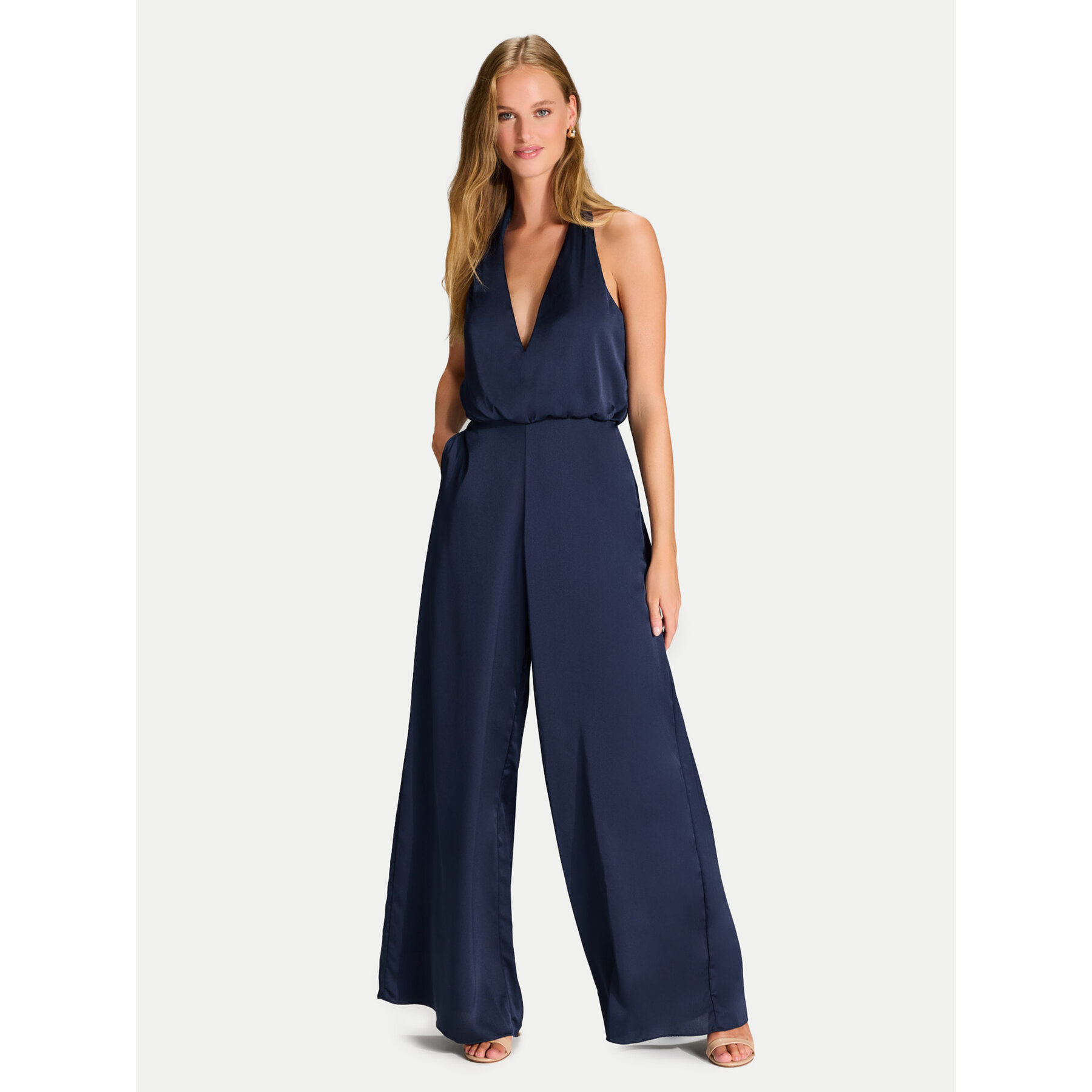 Hey Kyla Jumpsuit 3AJ002HK Dunkelblau Wide Leg