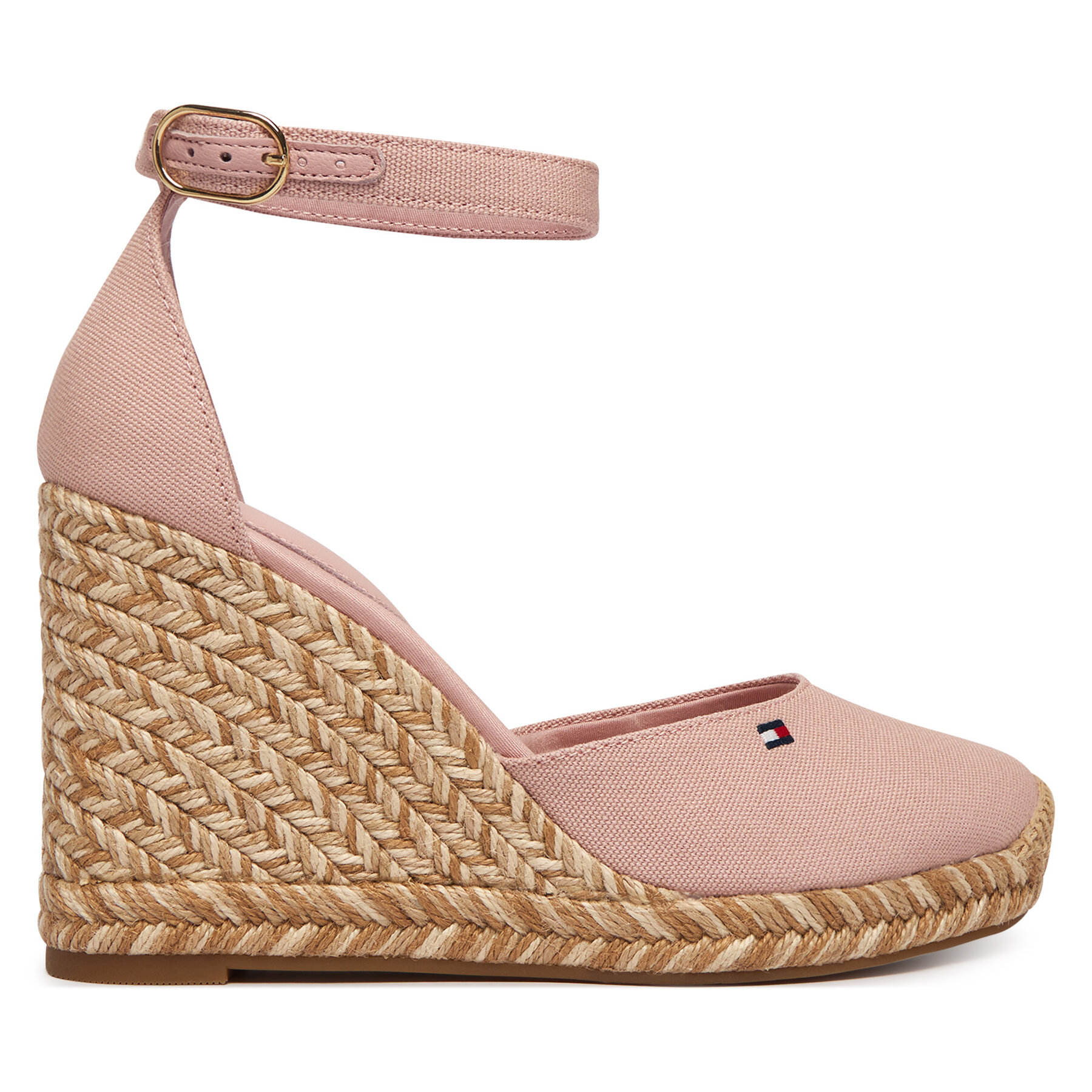 Espadrile Tommy Hilfiger Flag High Wedge Espad Closed Toe FW0FW09225 Roza