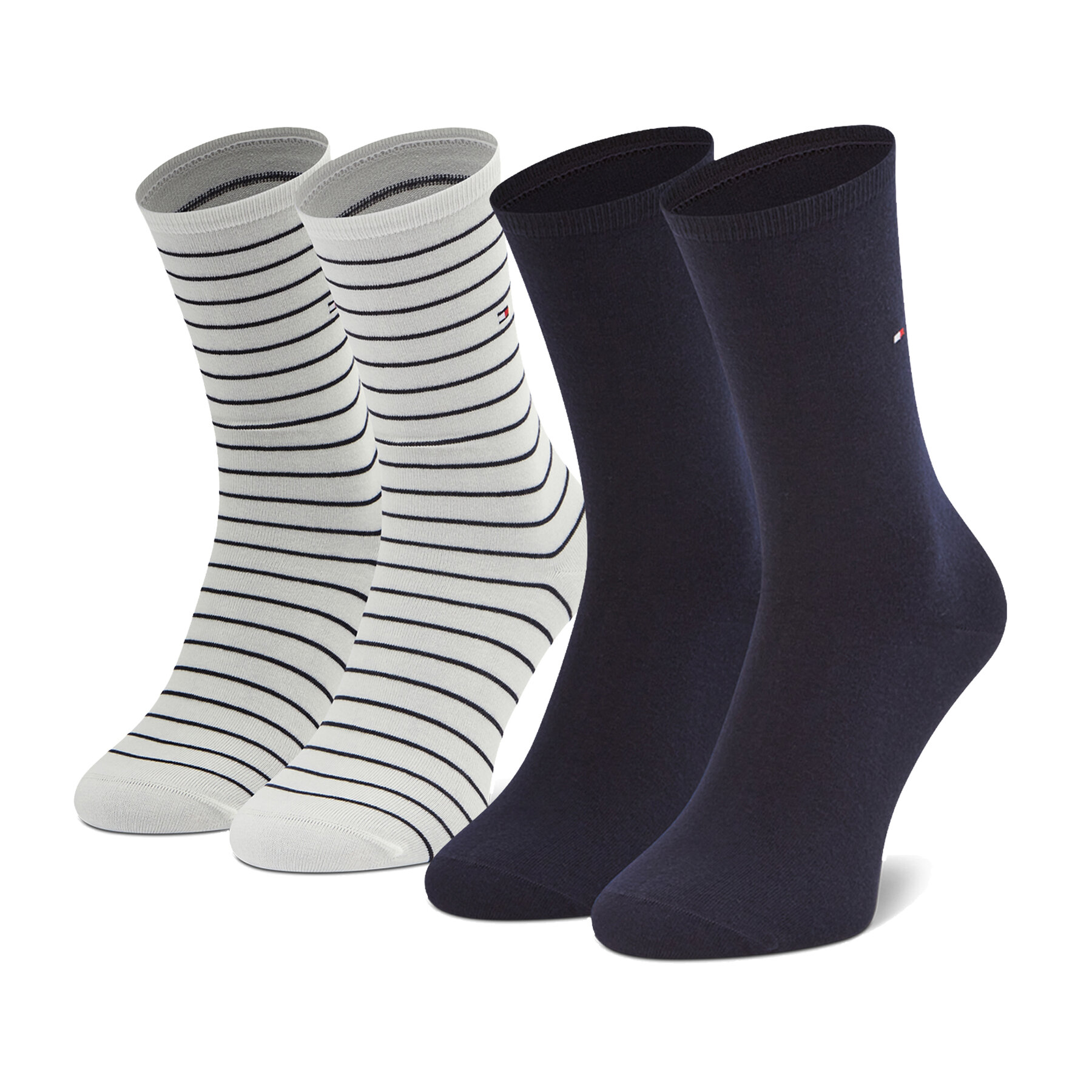 Zestaw 2 par wysokich skarpet damskich Tommy Hilfiger, Rozmiar 35-38 Biały 100001494