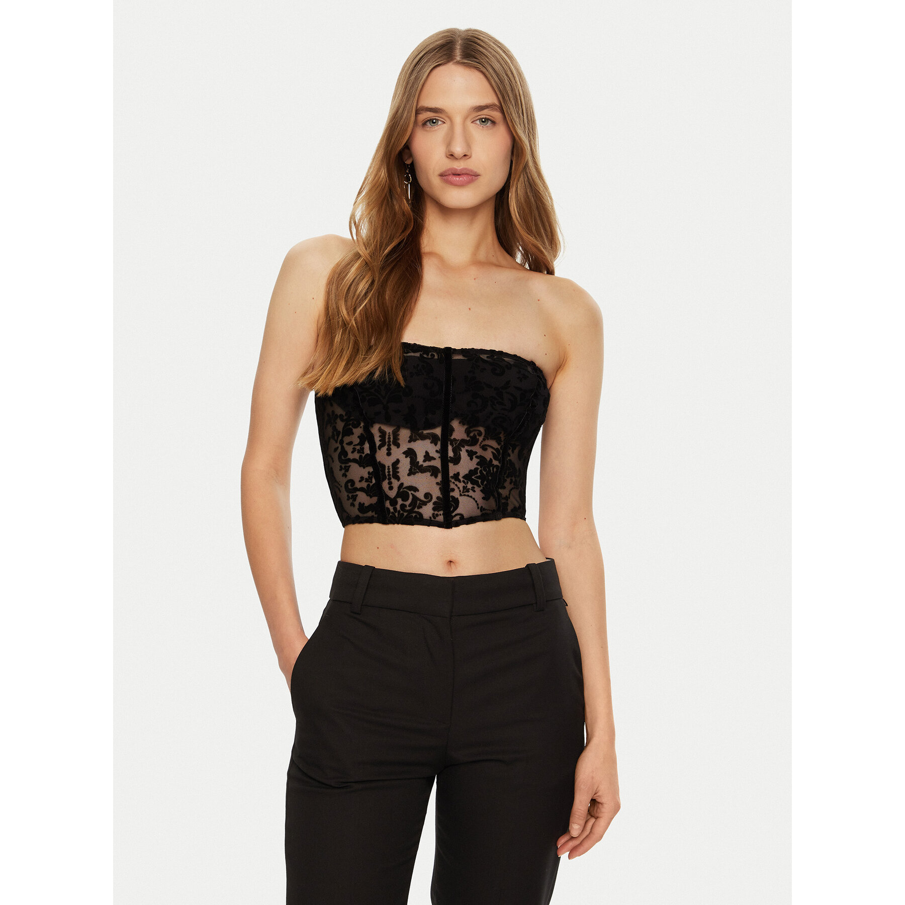 ACCESS FASHION Τοπ 44-2235-362 Μαύρο Slim Fit