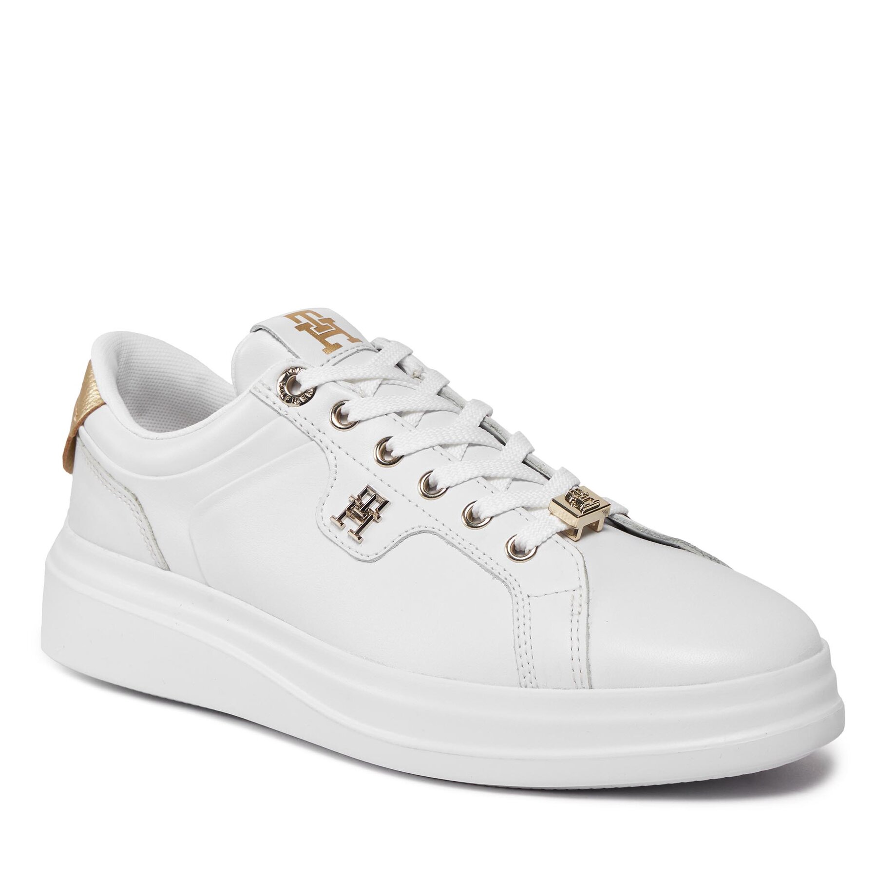 Sneakers Tommy Hilfiger Pointy Court Sneaker Hardware FW0FW07780 White/Gold 0K7