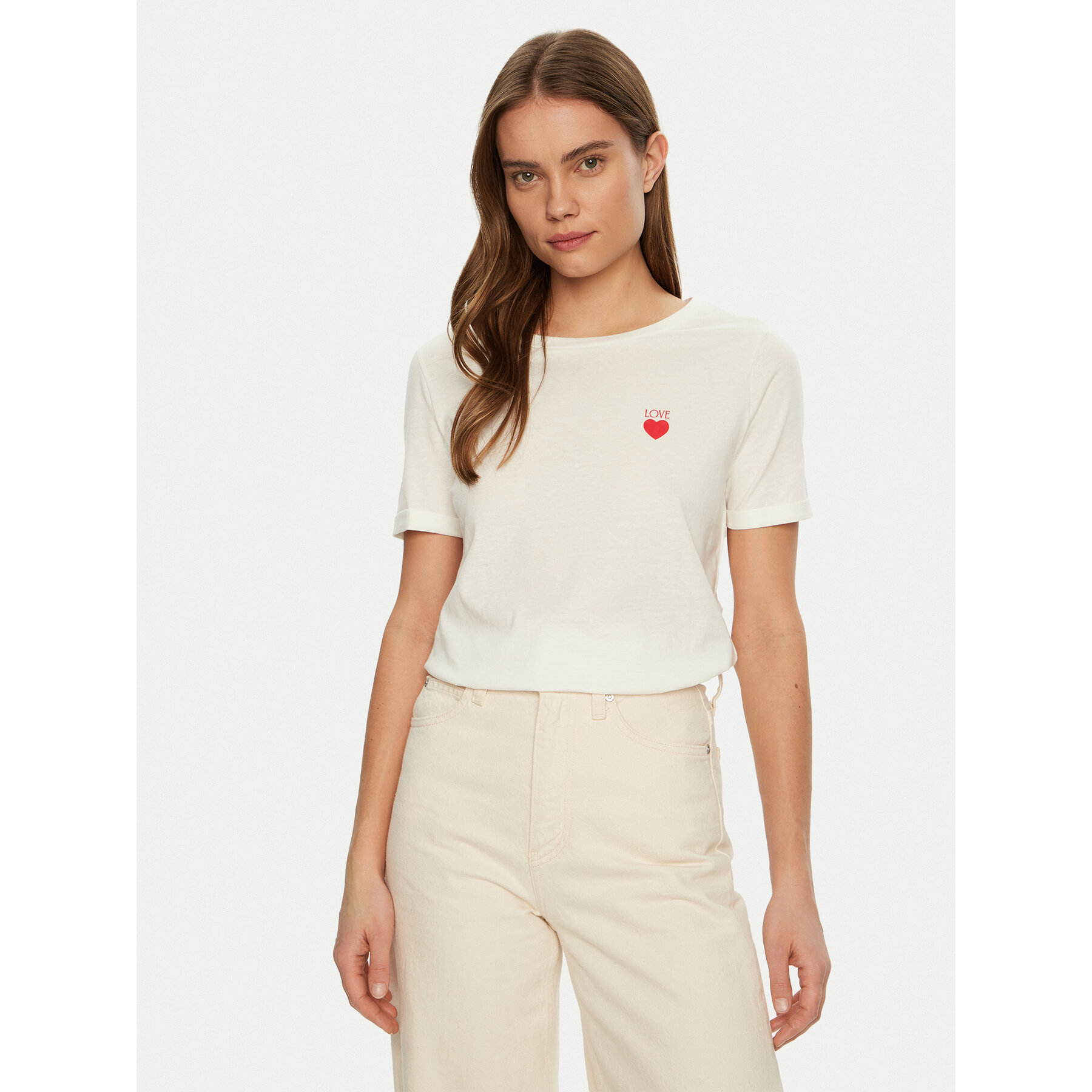 JDY T-shirt Kitty 15318845 Bianco Regular Fit