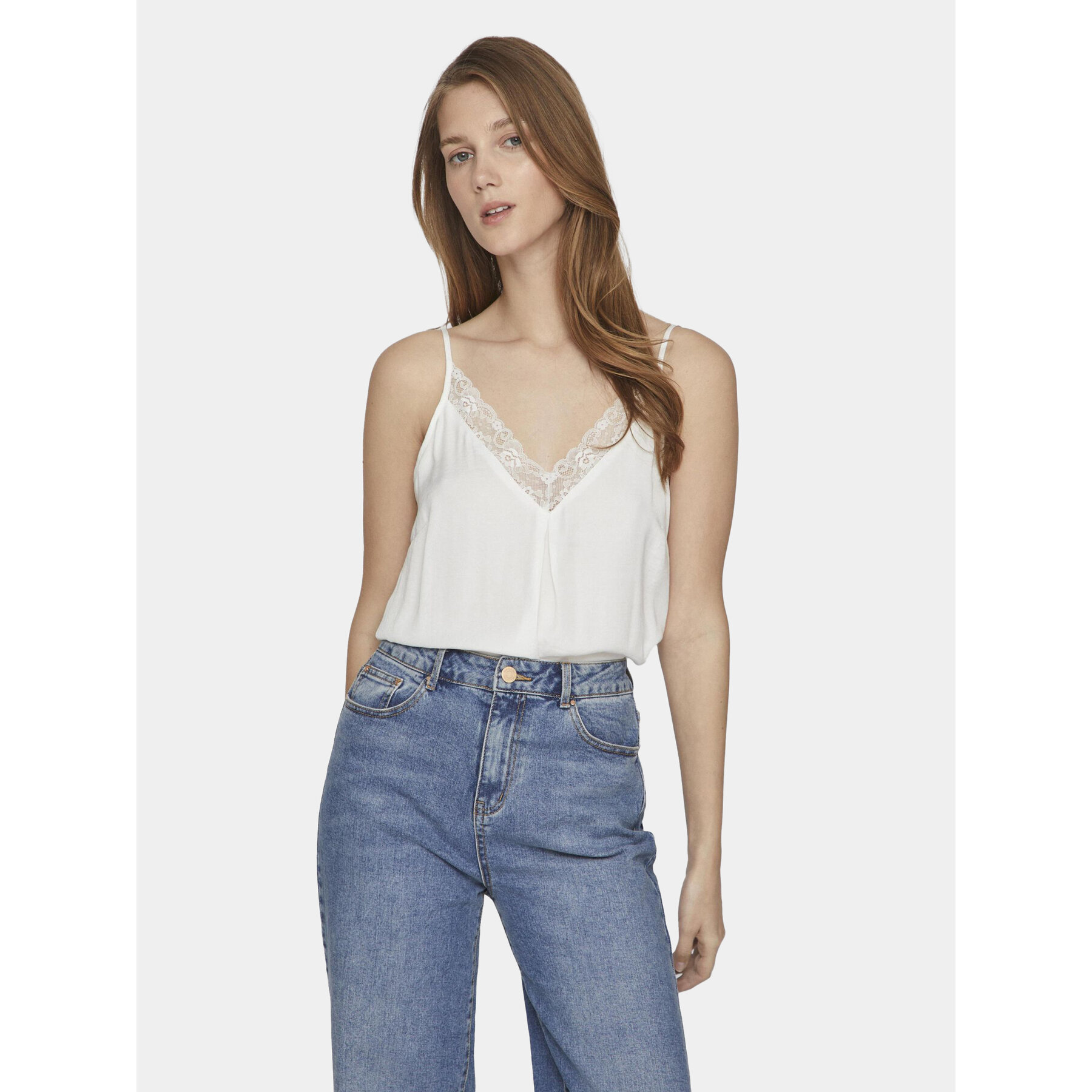 Vila Top Cava 14084535 Bianco Regular Fit