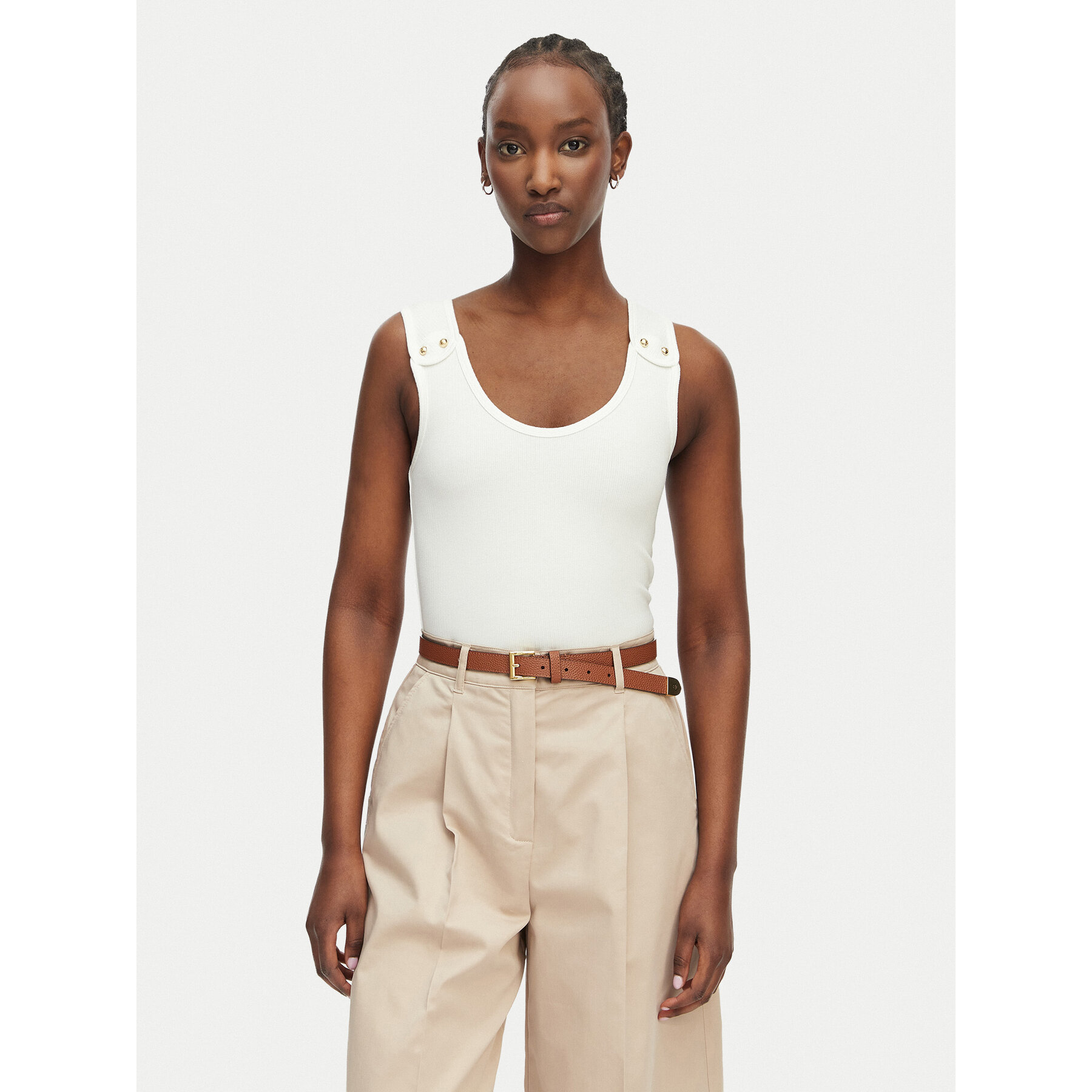 Tommy Hilfiger Top WW0WW52112 Weiß Slim Fit