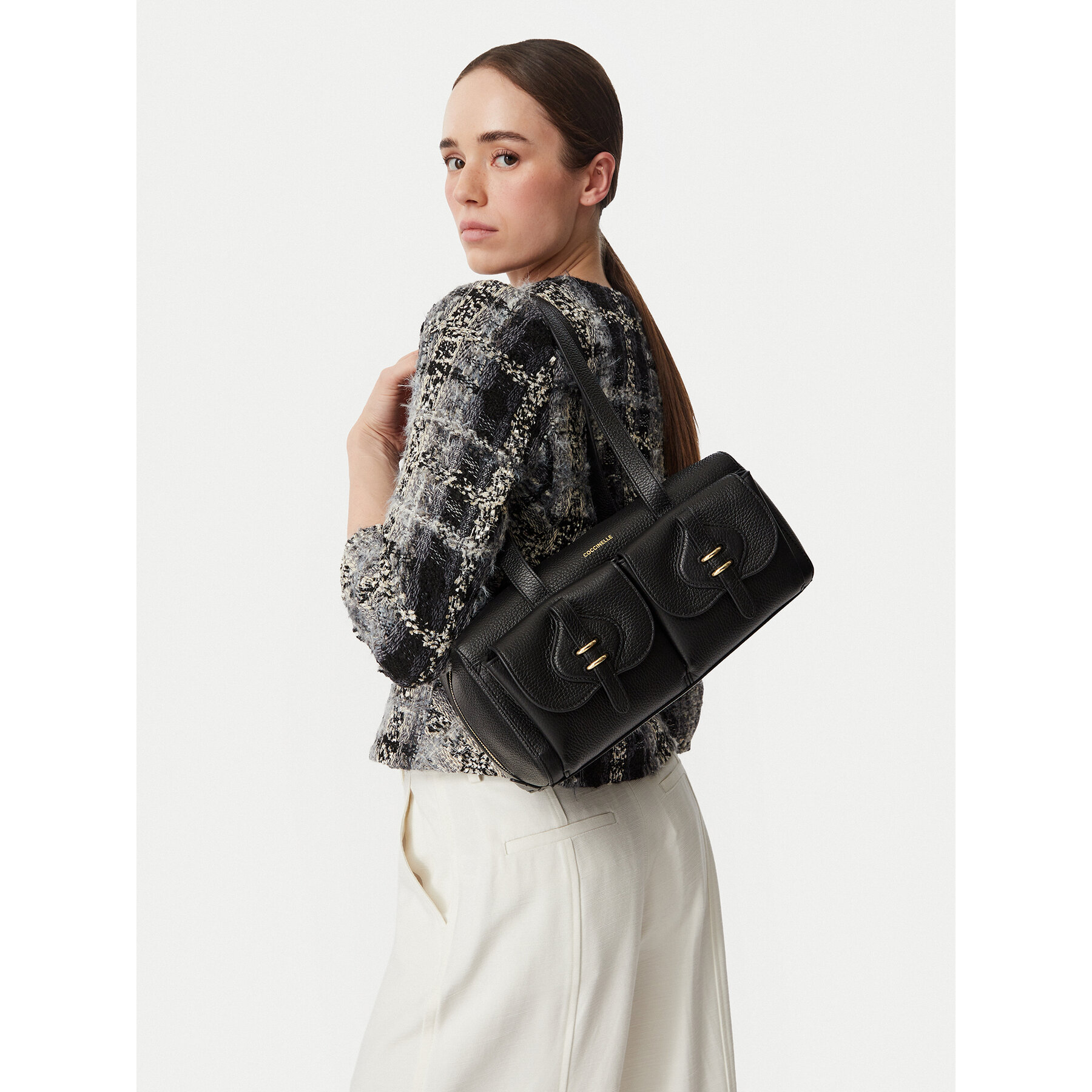 Geantă Coccinelle VGK Coccinellemavery Pocket E1 VGK 12 03 01 Negru