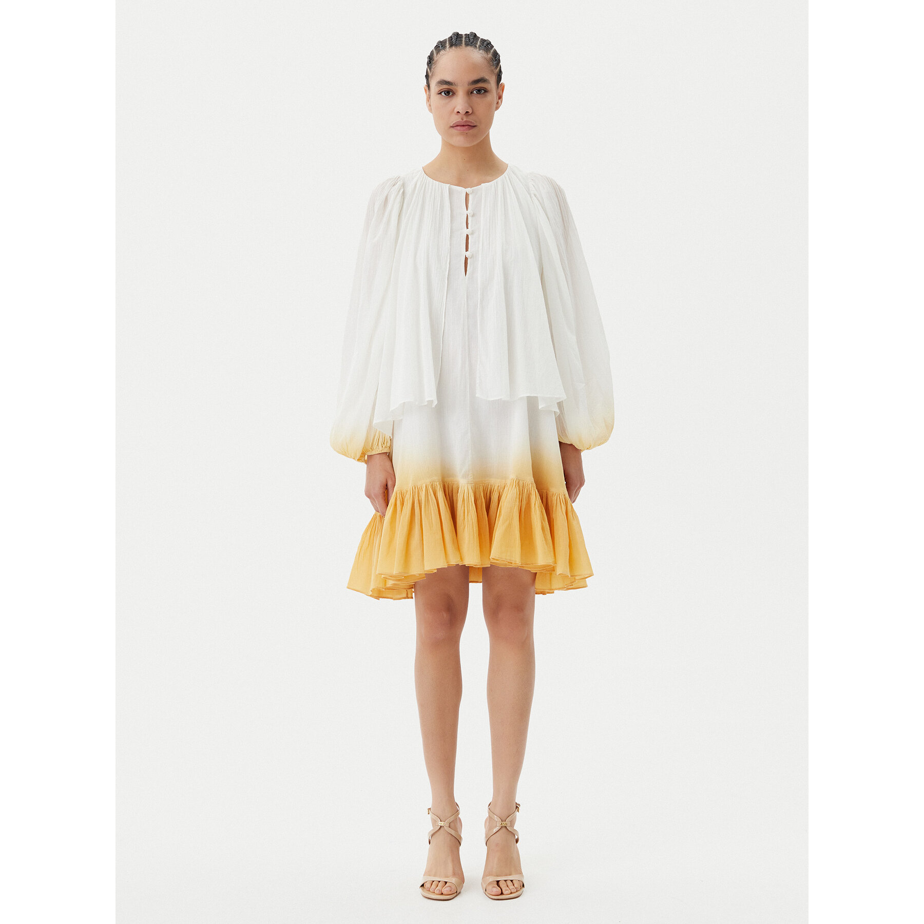 PINKO Sommerkleid Inventi Abito 104949 A2G4 Écru Relaxed Fit