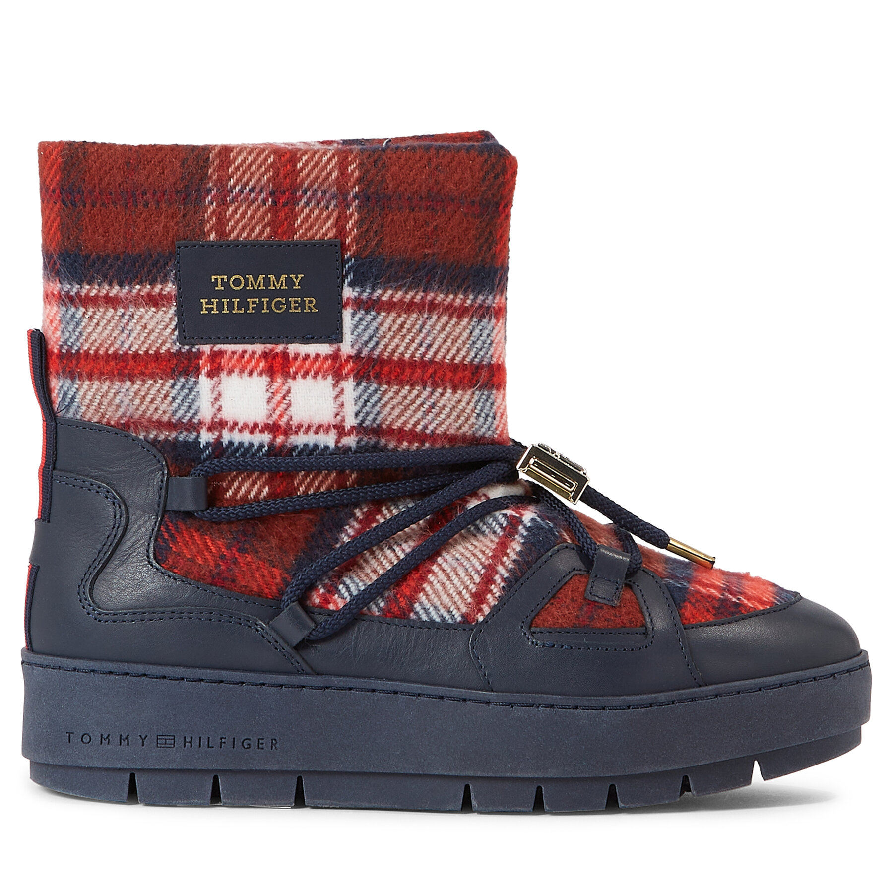 Snehule Tommy Hilfiger Tartan Snowboot FW0FW07612 Modrá