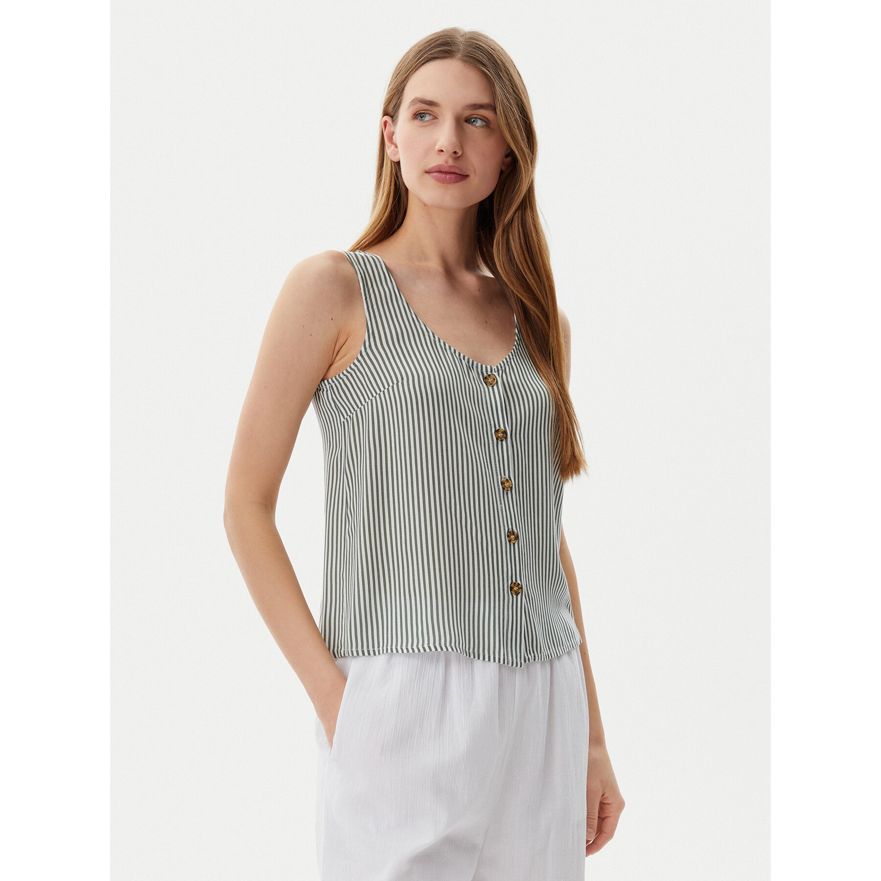 Vero Moda Vero Moda Τοπ Bumpy 10325830 Πράσινο Standard Fit