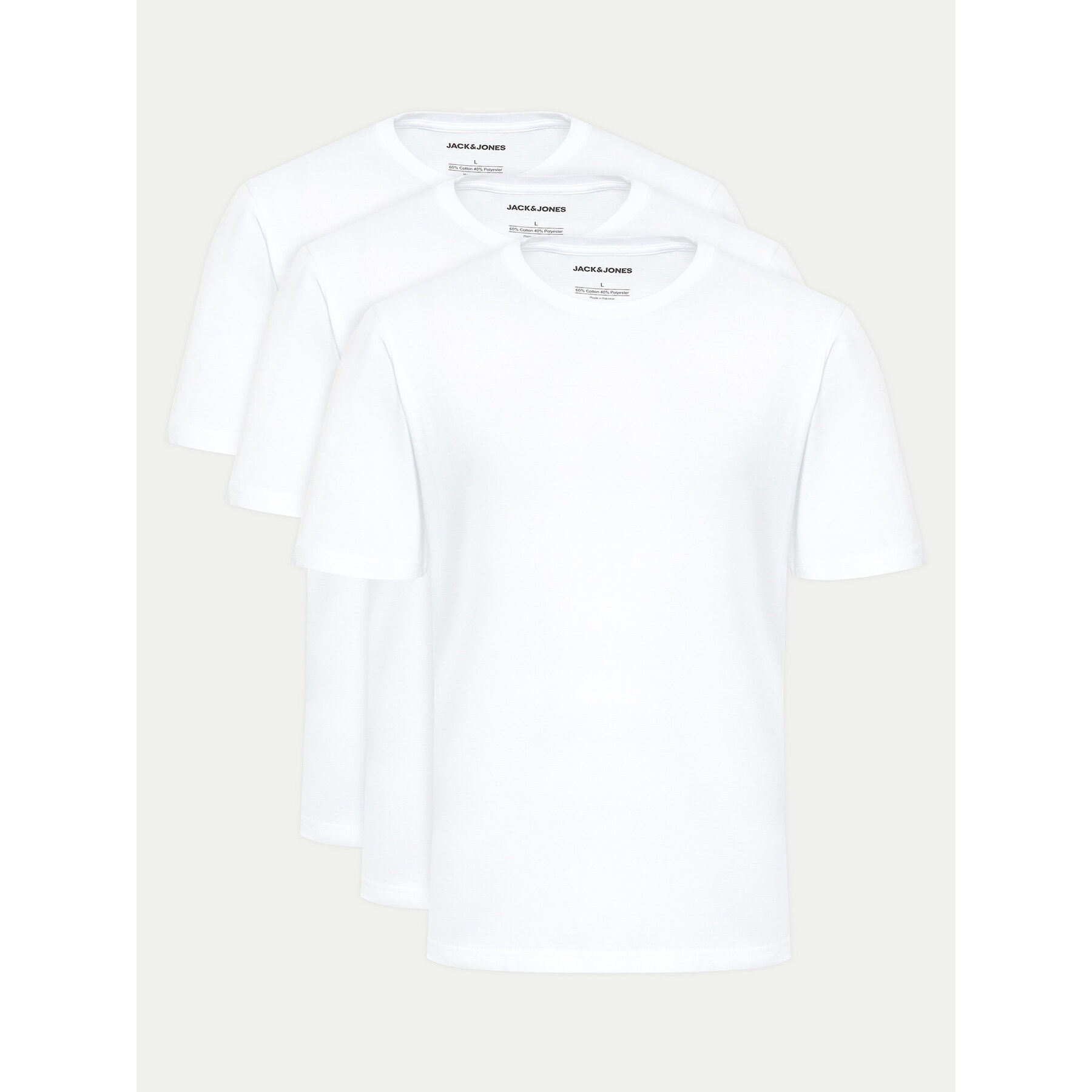Jack & Jones Σετ 3 T-Shirts Under 12248076 Λευκό Standard Fit