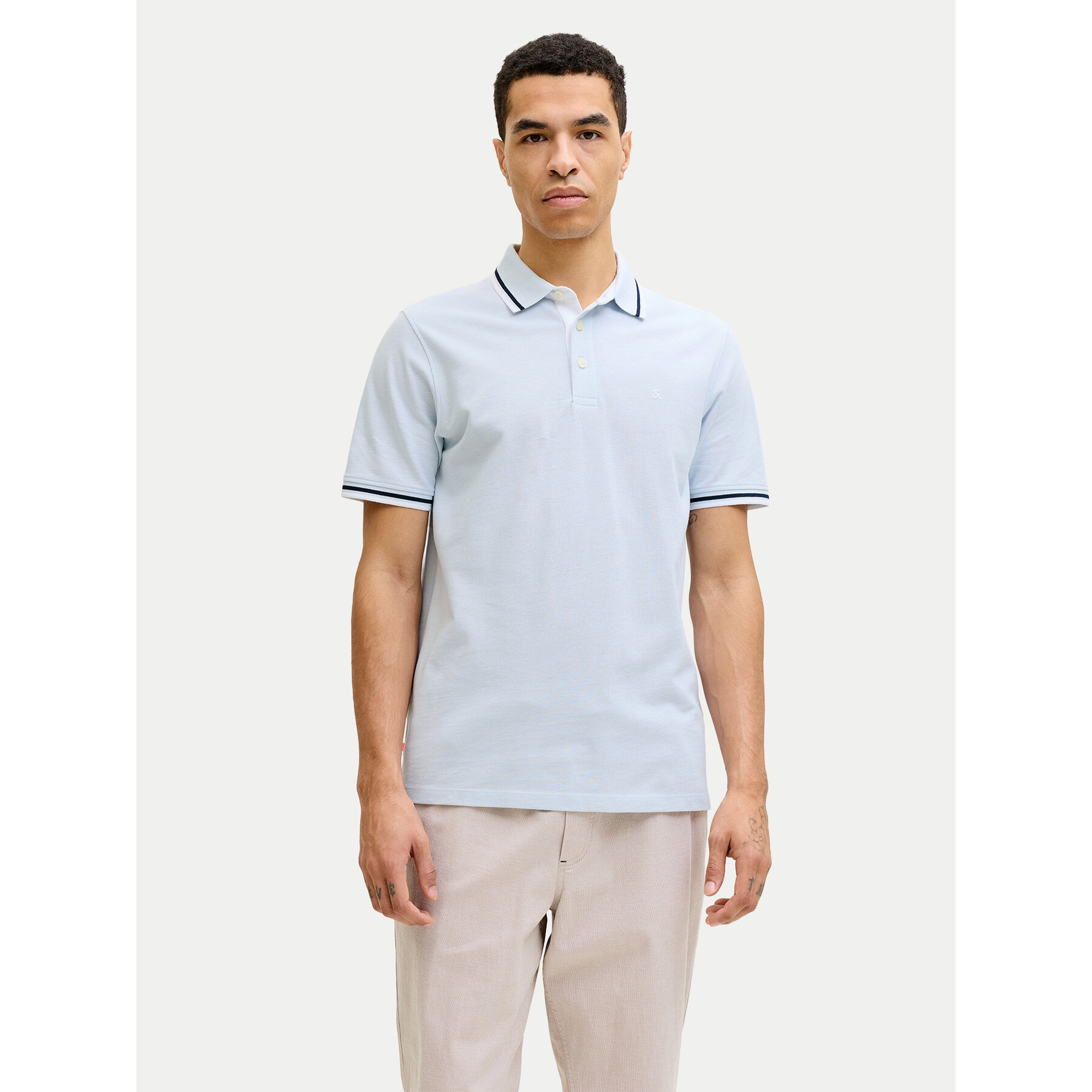 Jack & Jones Polo Paulos 12136668 Svijetlo plava Regular Fit