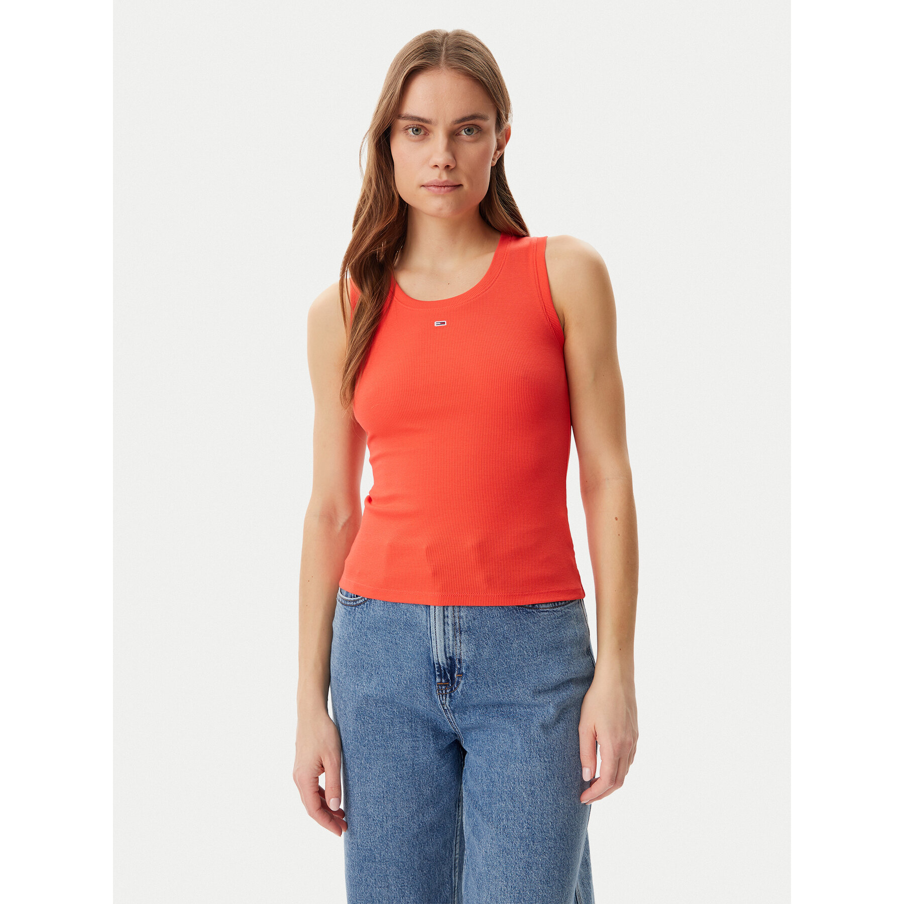 Tommy Jeans Felső Essential DW0DW20673 Narancssárga Slim Fit
