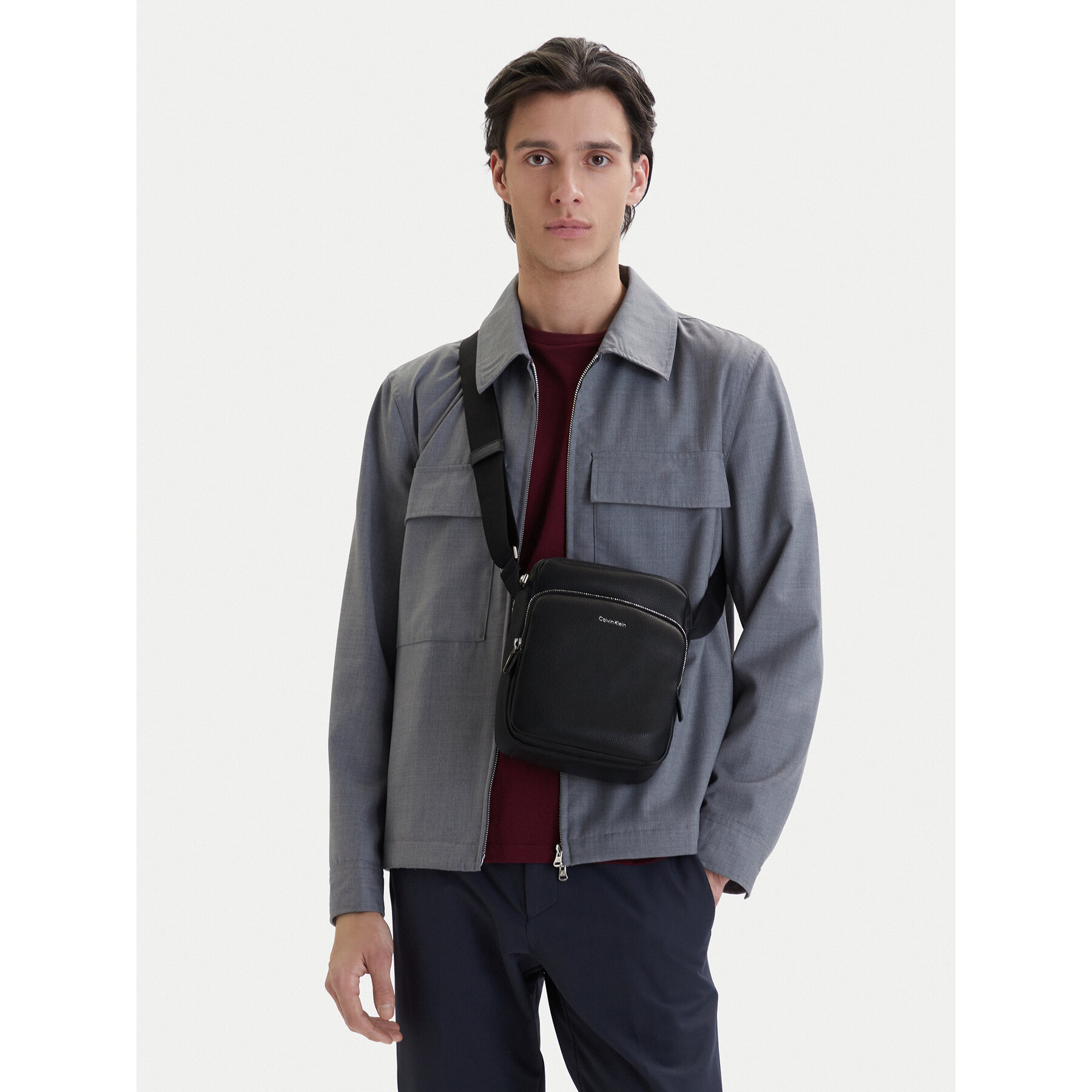 Мъжка чантичка Calvin Klein Raised Pocket Reporter LV04D3317G Черен